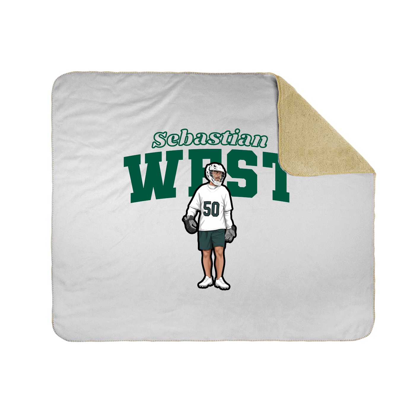 Throw Blanket — Name Arch in White