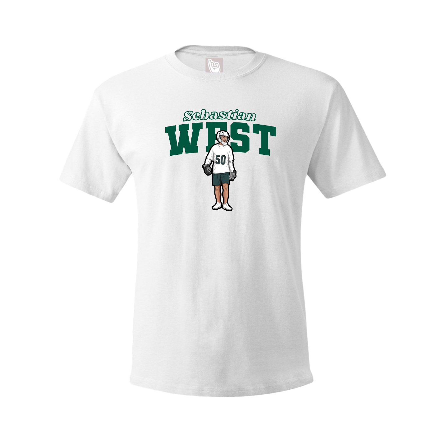 Youth Tee — Name Arch in White