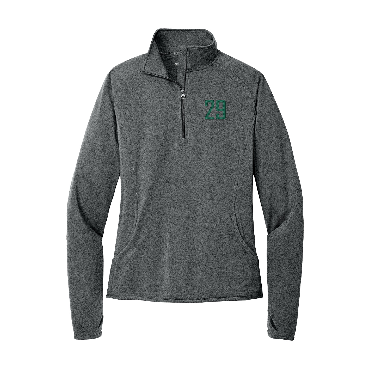 Women's Q-Zip Pullover — Front Shirsy in Grey