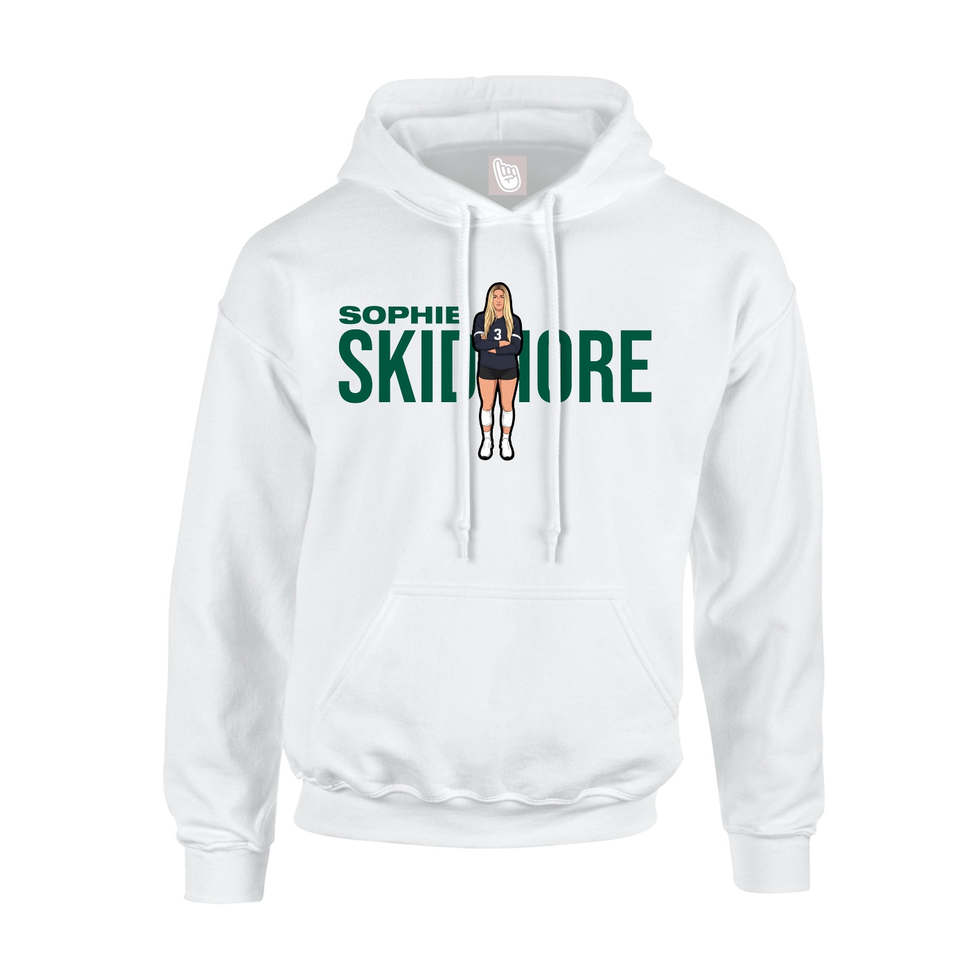 Youth Hoodie — Player Name in White