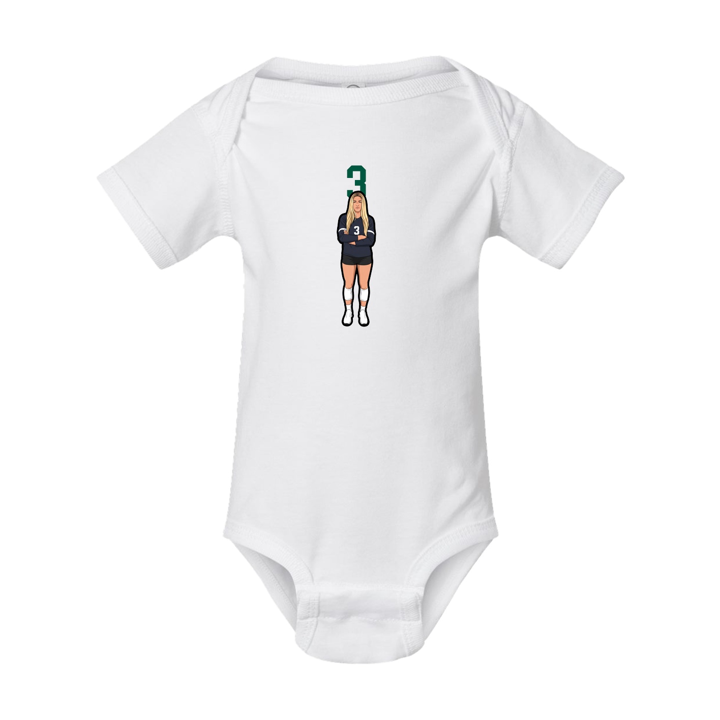 Baby Onesie — Number Top in White