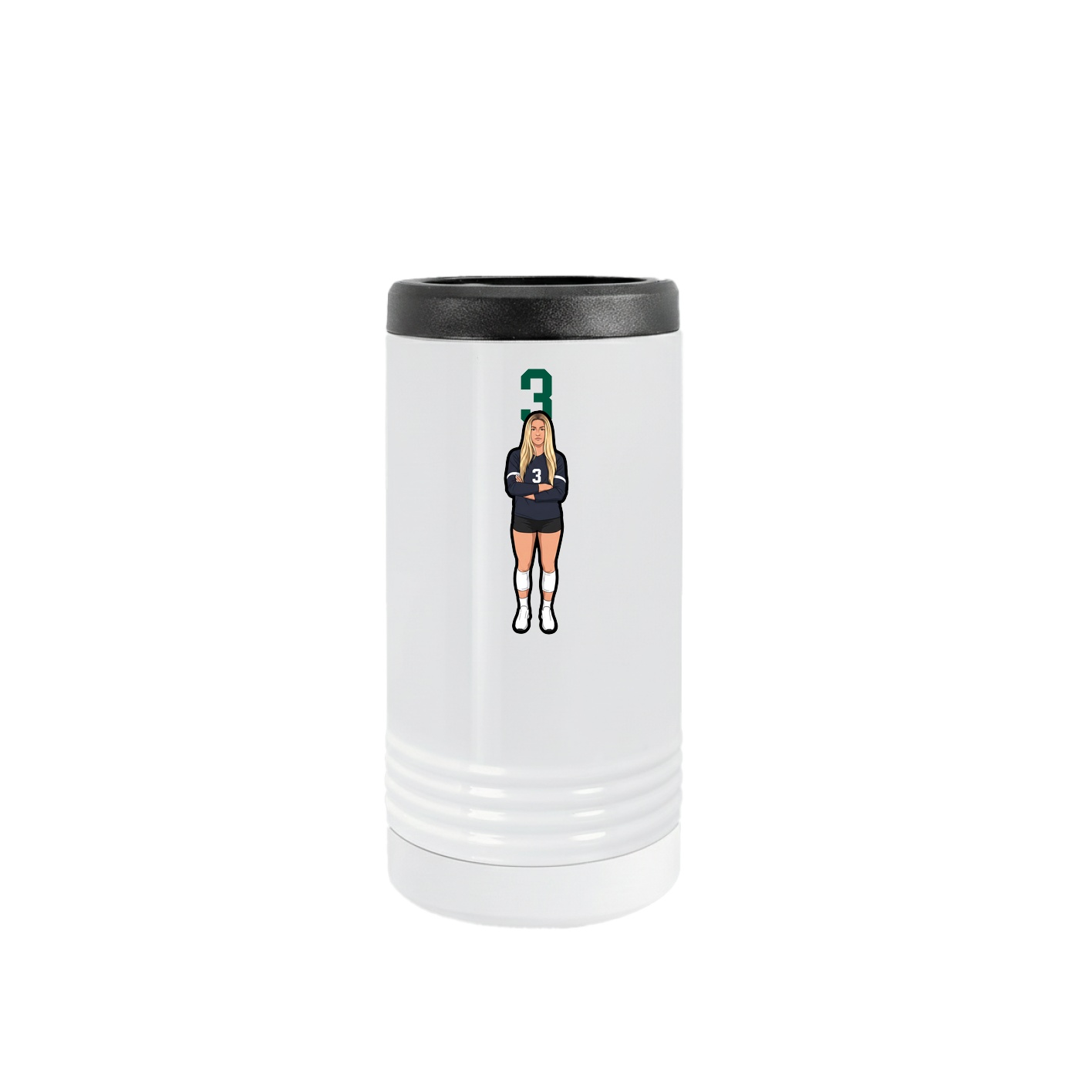 Slim Beverage Holder — Number Top in White