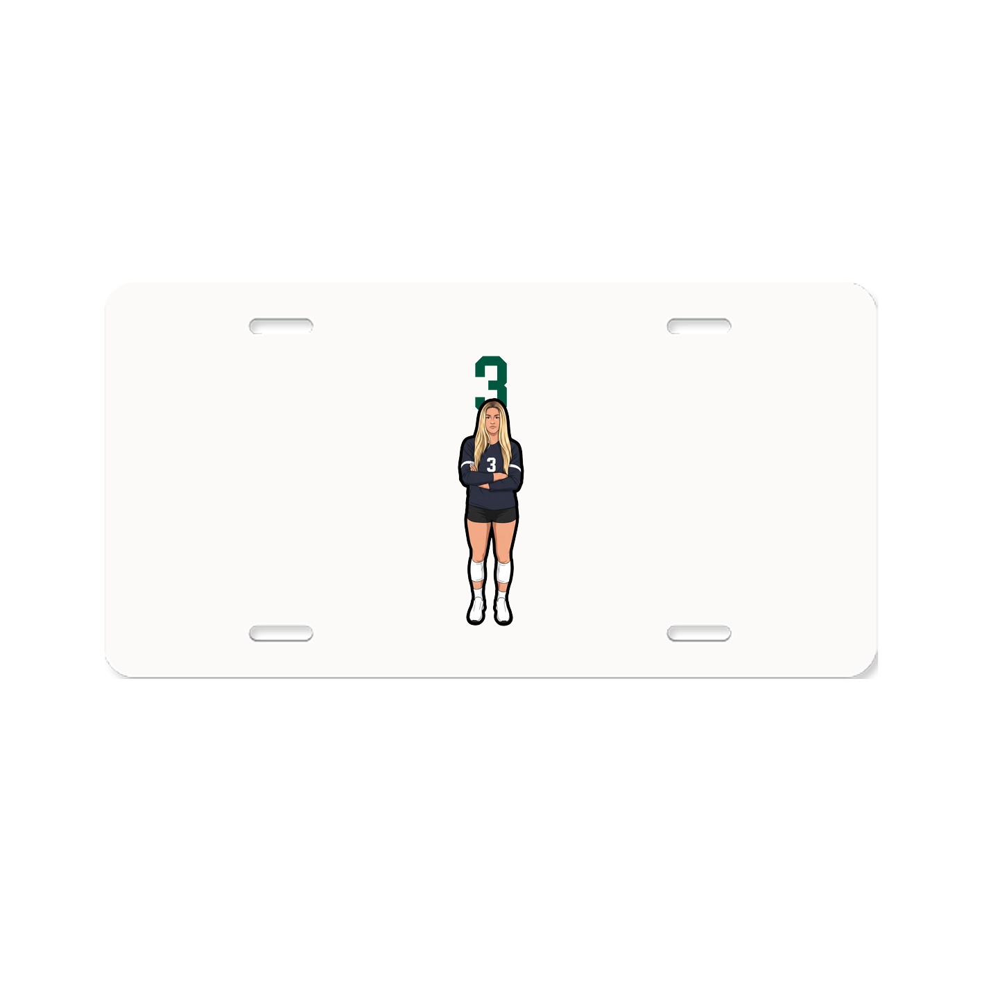 License Plate — Number Top in Classic