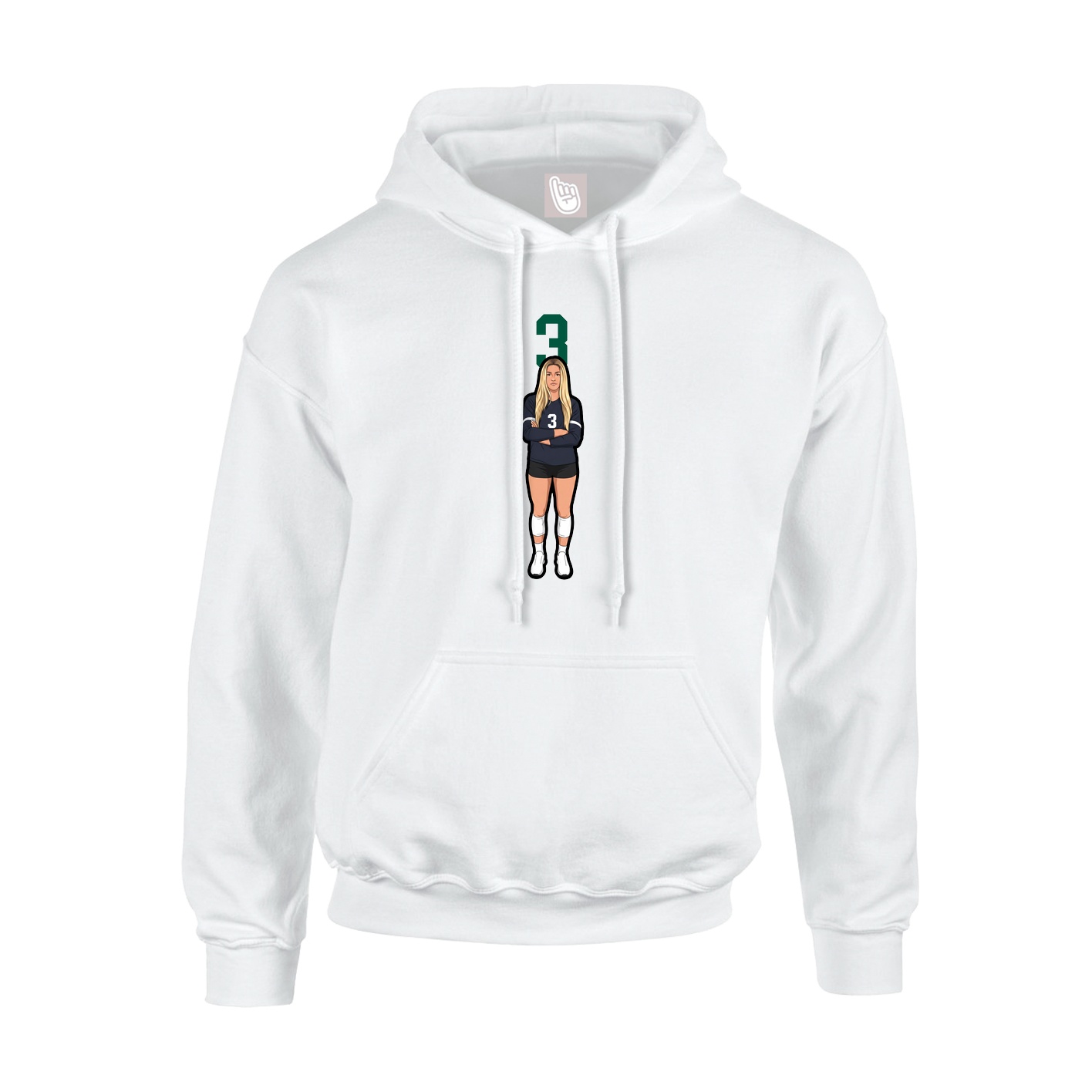 Hoodie — Number Top in White