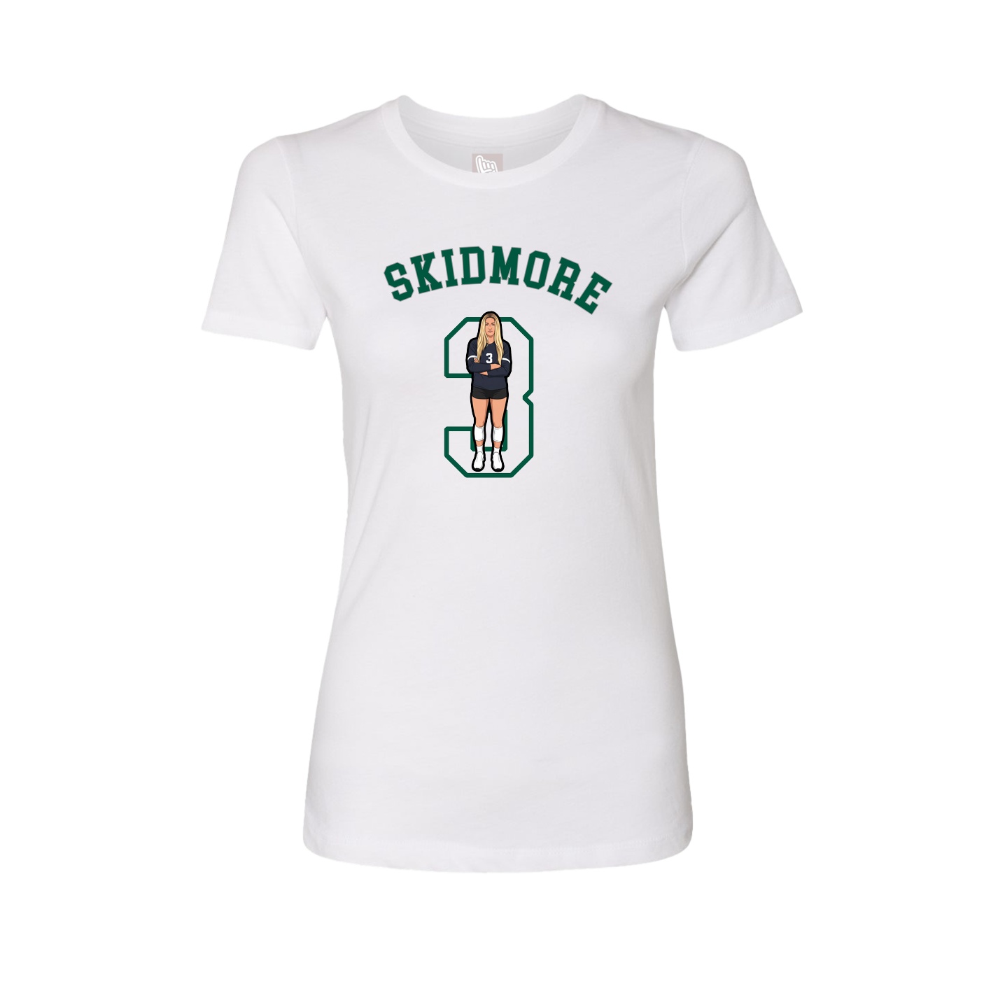 Fitted Women's Tee — Shirsey Arch in White