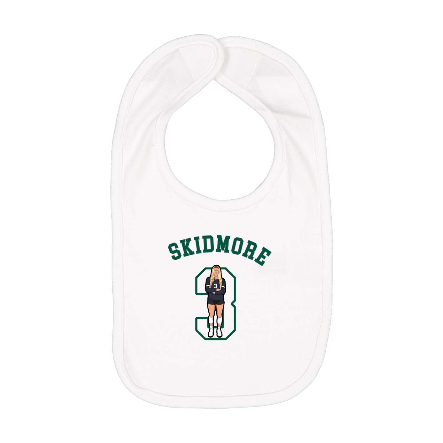 Infant Bib — Shirsey Arch in White