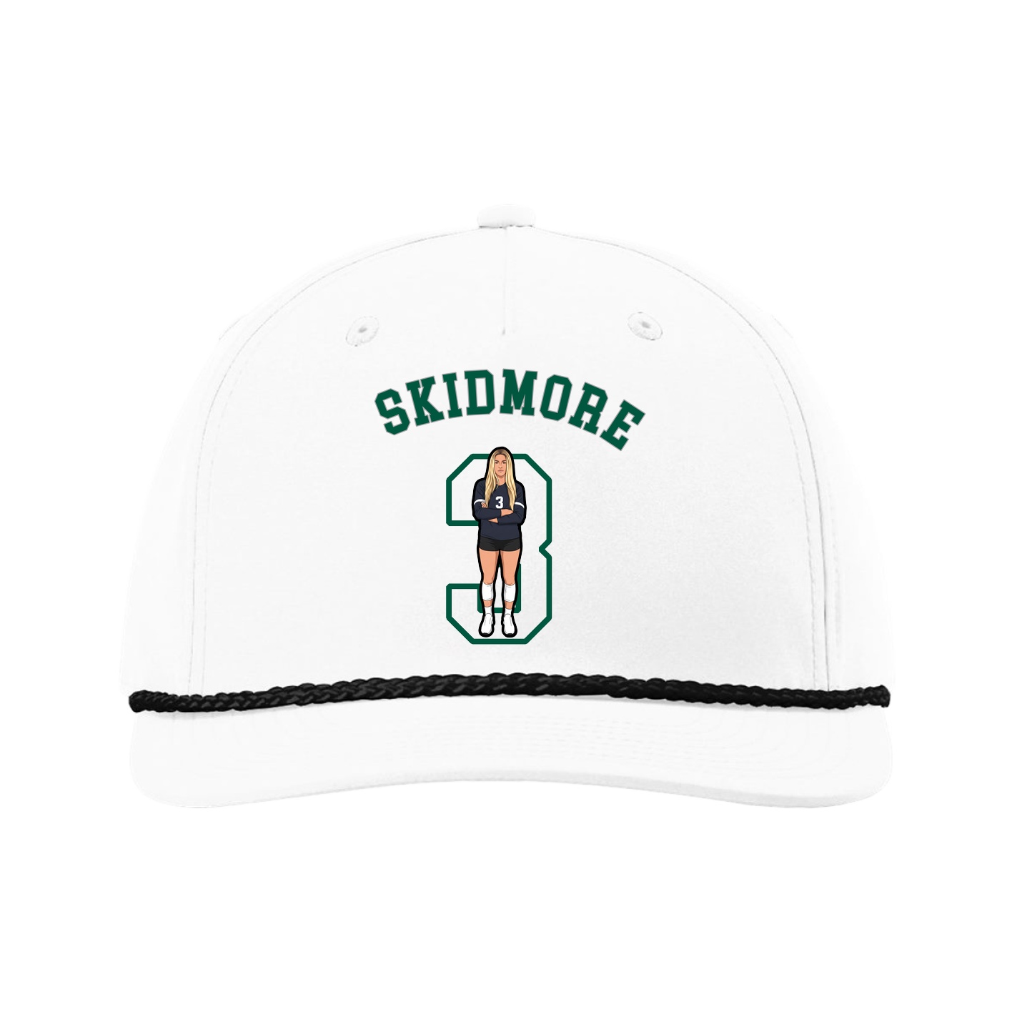 Five-Panel Classic Rope Cap — Shirsey Arch in White