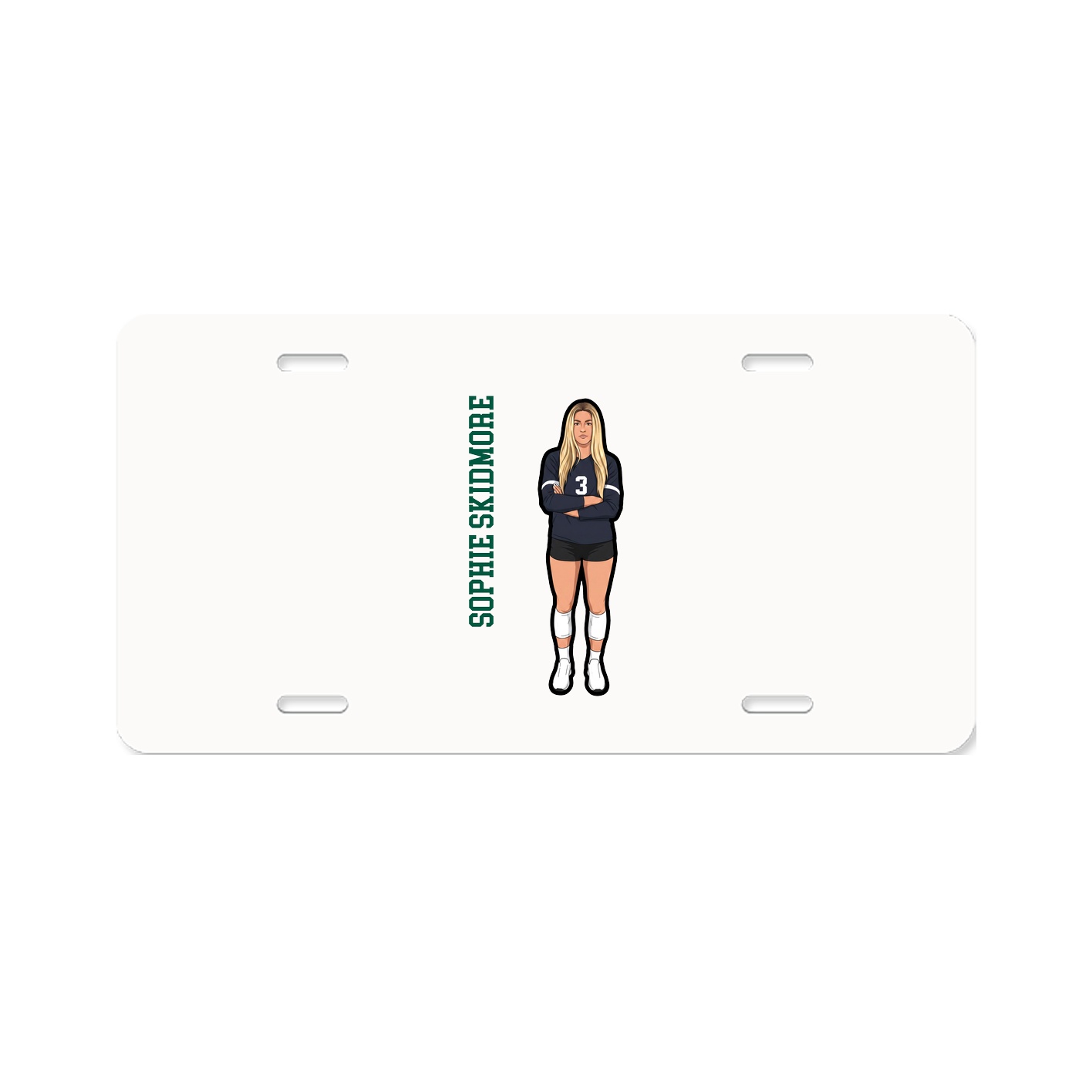 License Plate — Name Vertical in Classic