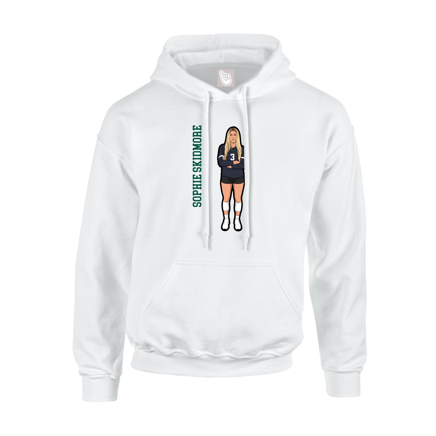 Hoodie — Name Vertical in White