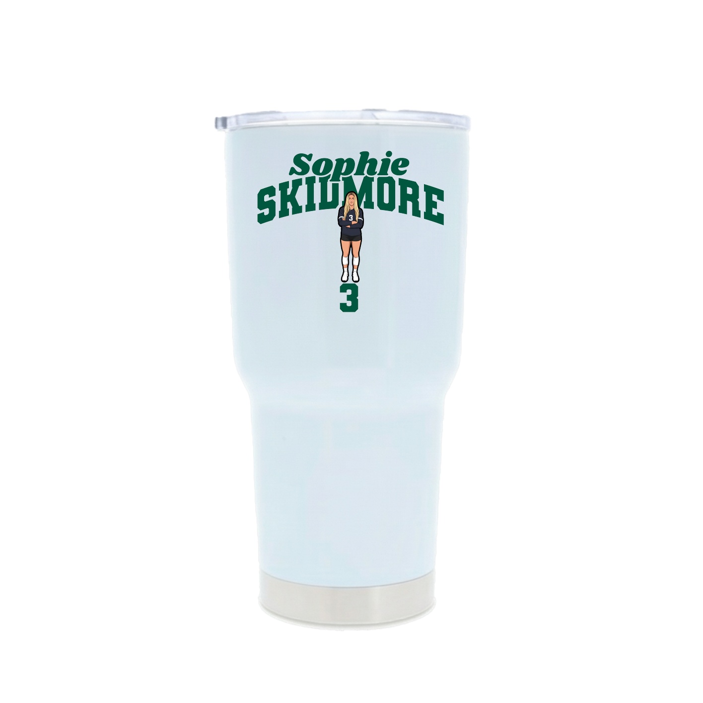 30oz Stainless Steel Tumbler — Signature Arch in White