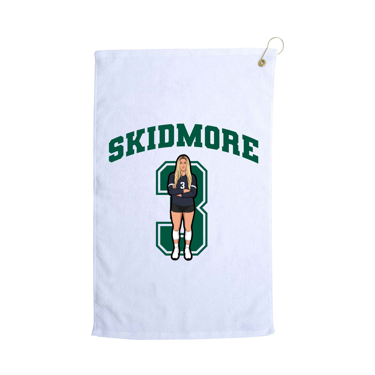 Golf Towel — Number in White