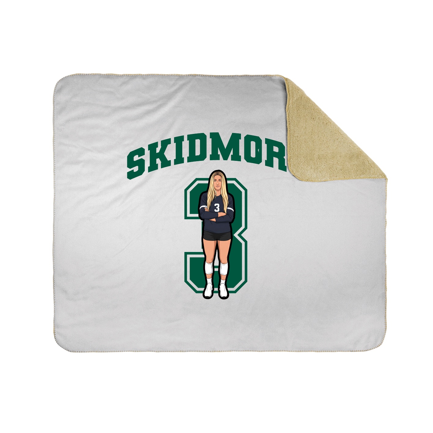 Throw Blanket — Number in White