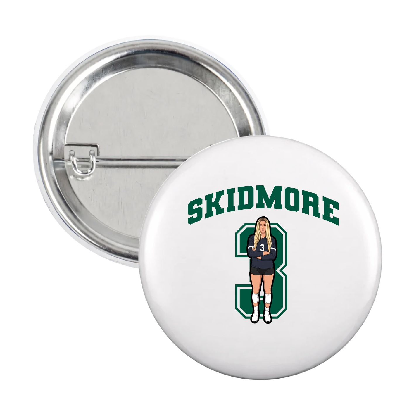Game Day Button — Number in White