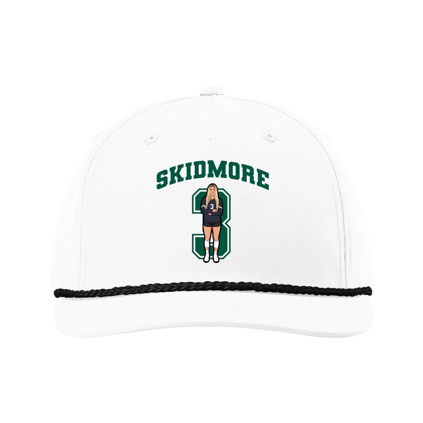 Five-Panel Classic Rope Cap — Number in White