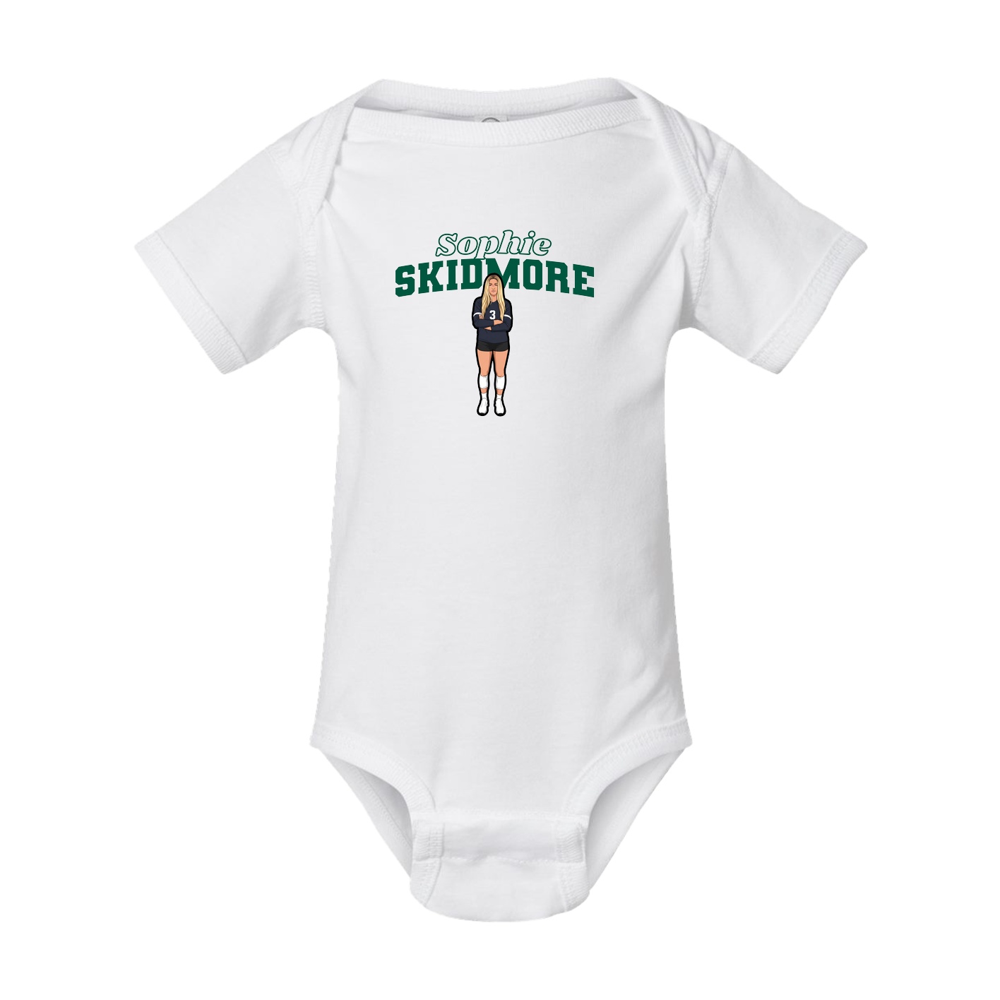 Baby Onesie — Name Arch in White