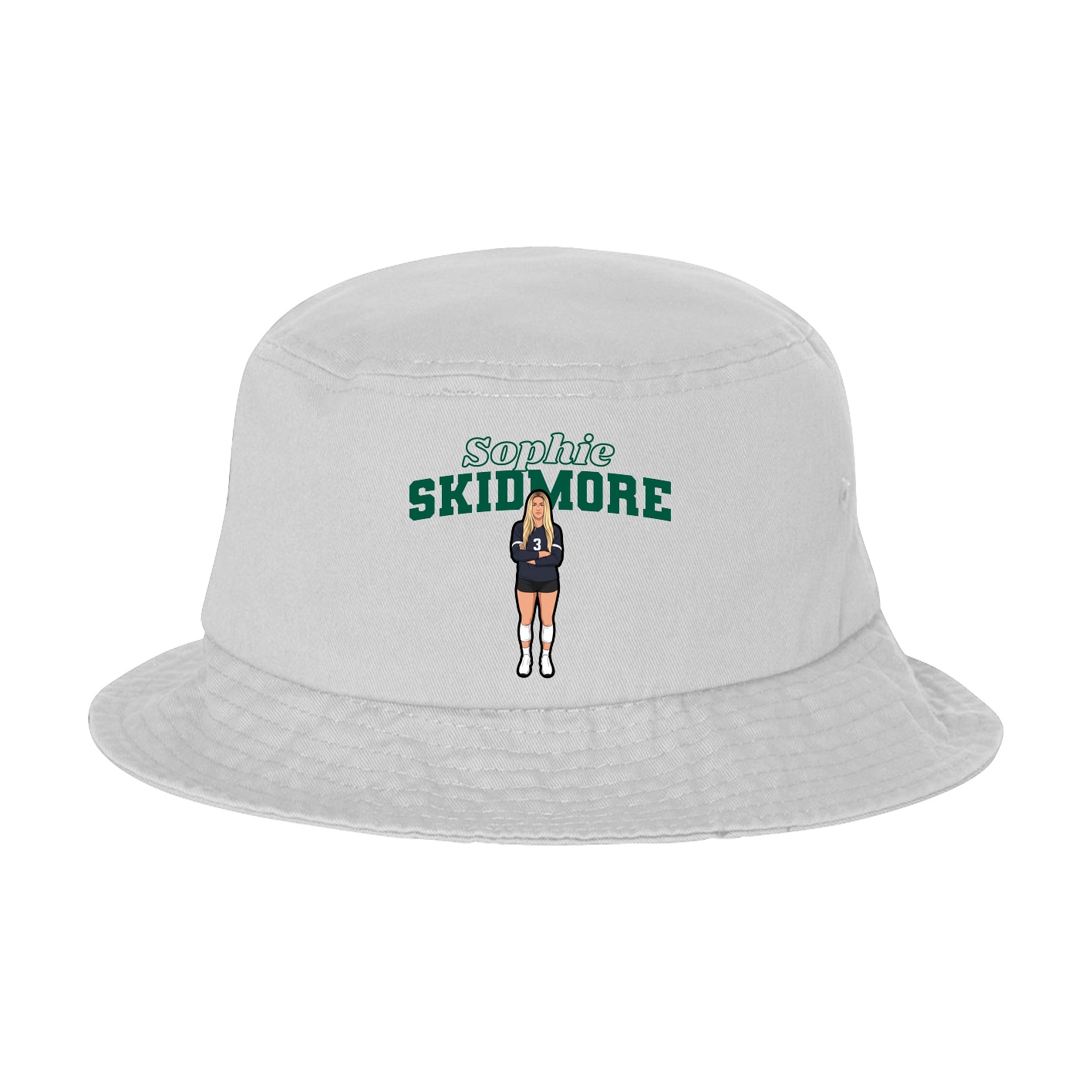 Bucket Cap — Name Arch in White