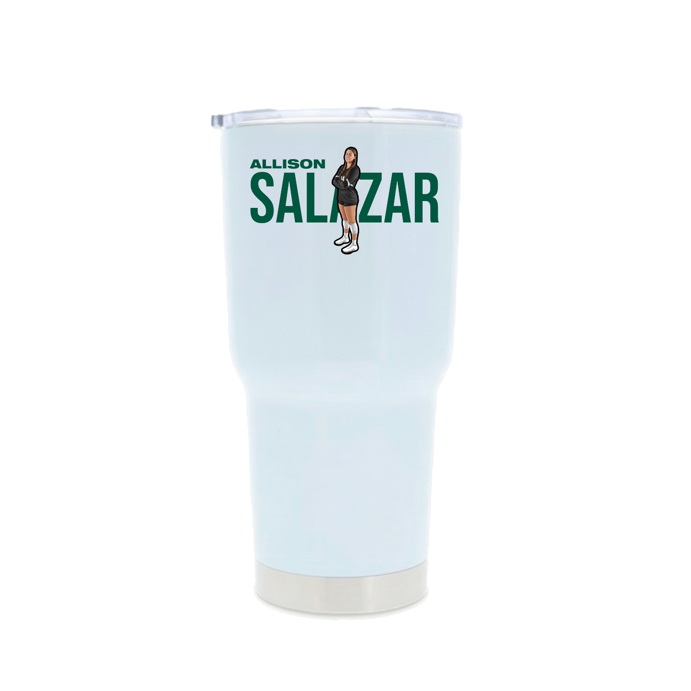 30oz Stainless Steel Tumbler — Player Name in White