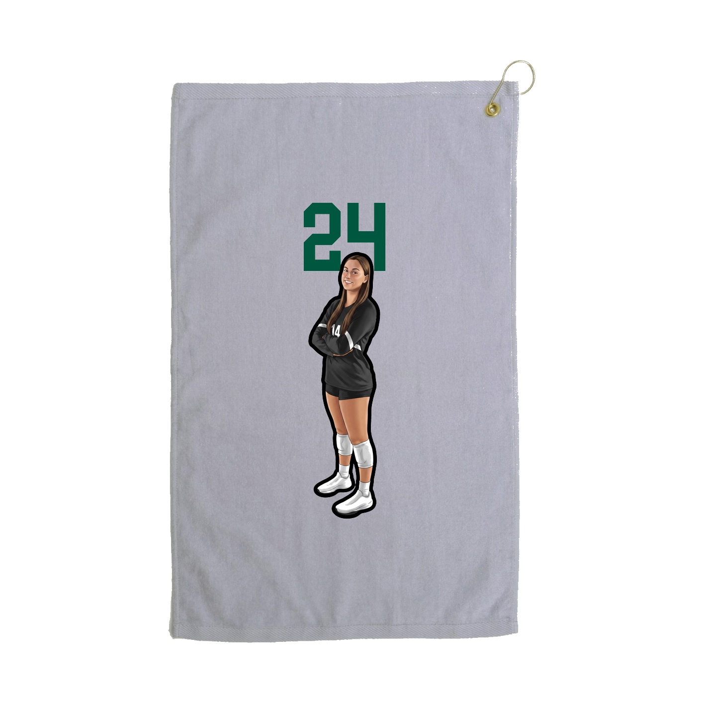 Golf Towel — Number Top in Grey