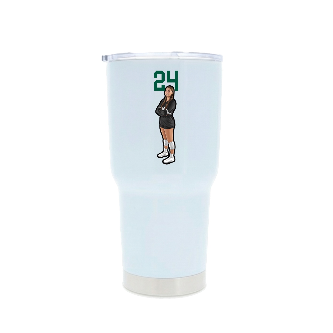 30oz Stainless Steel Tumbler — Number Top in White