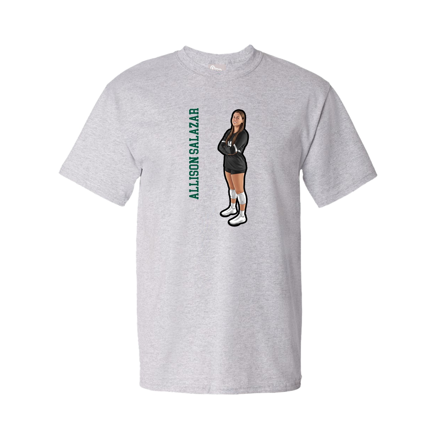 Tee — Name Vertical in Grey