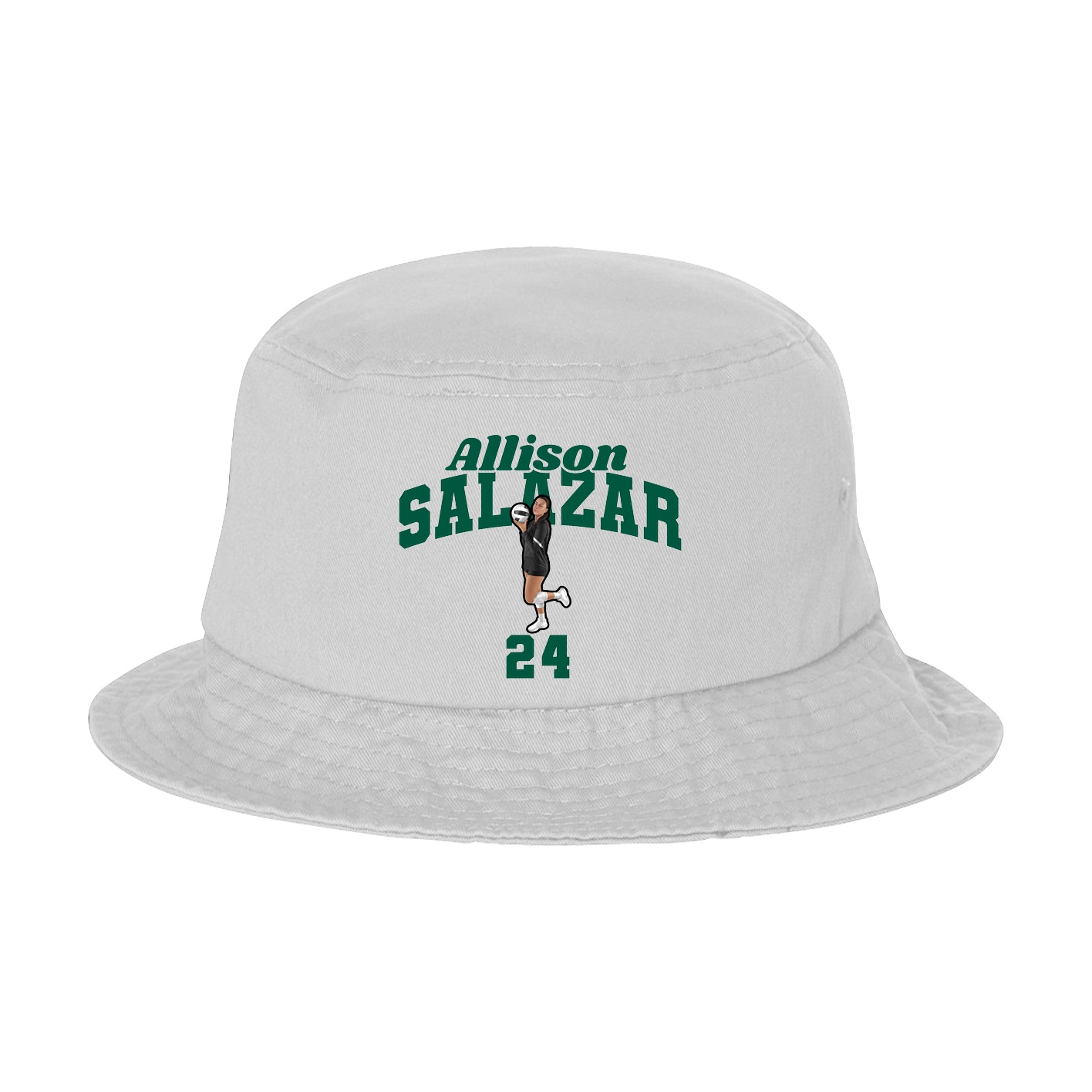 Bucket Cap — Signature Arch in White