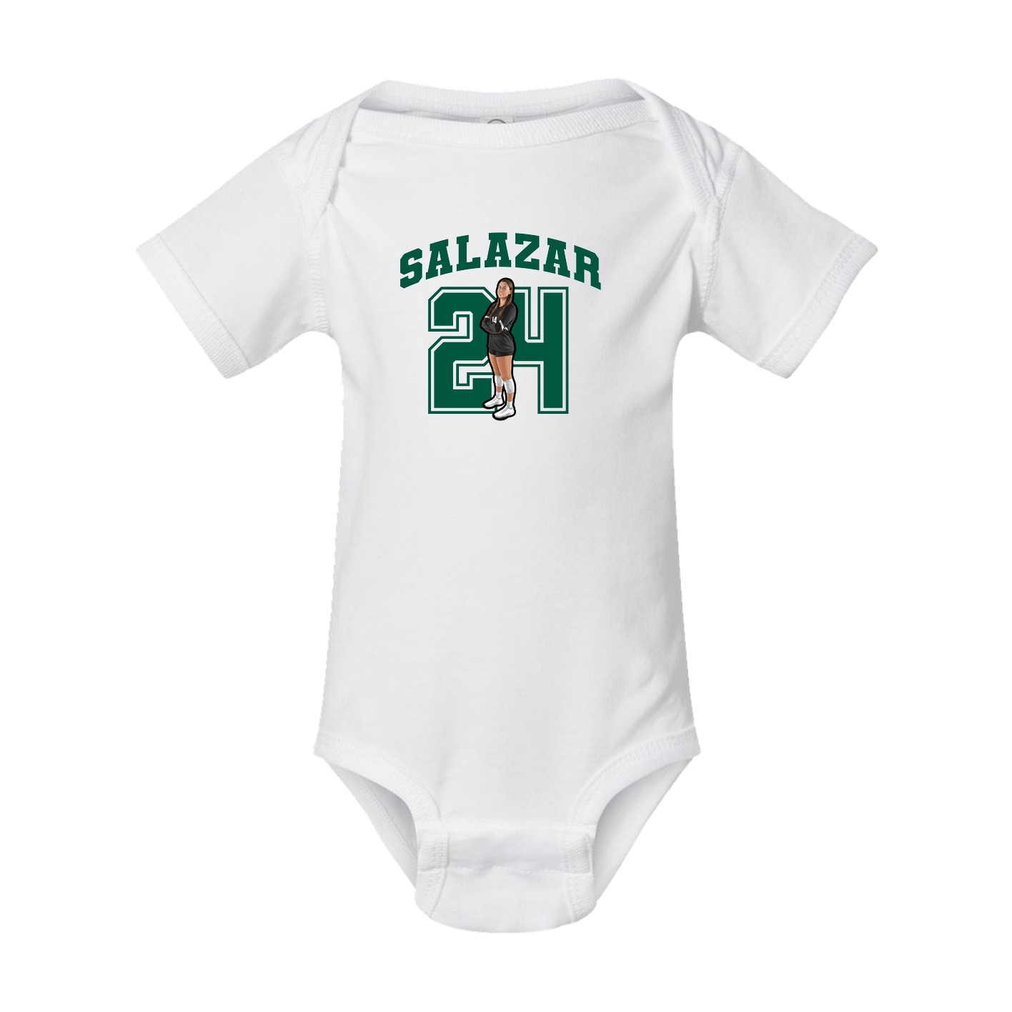 Baby Onesie — Number in White