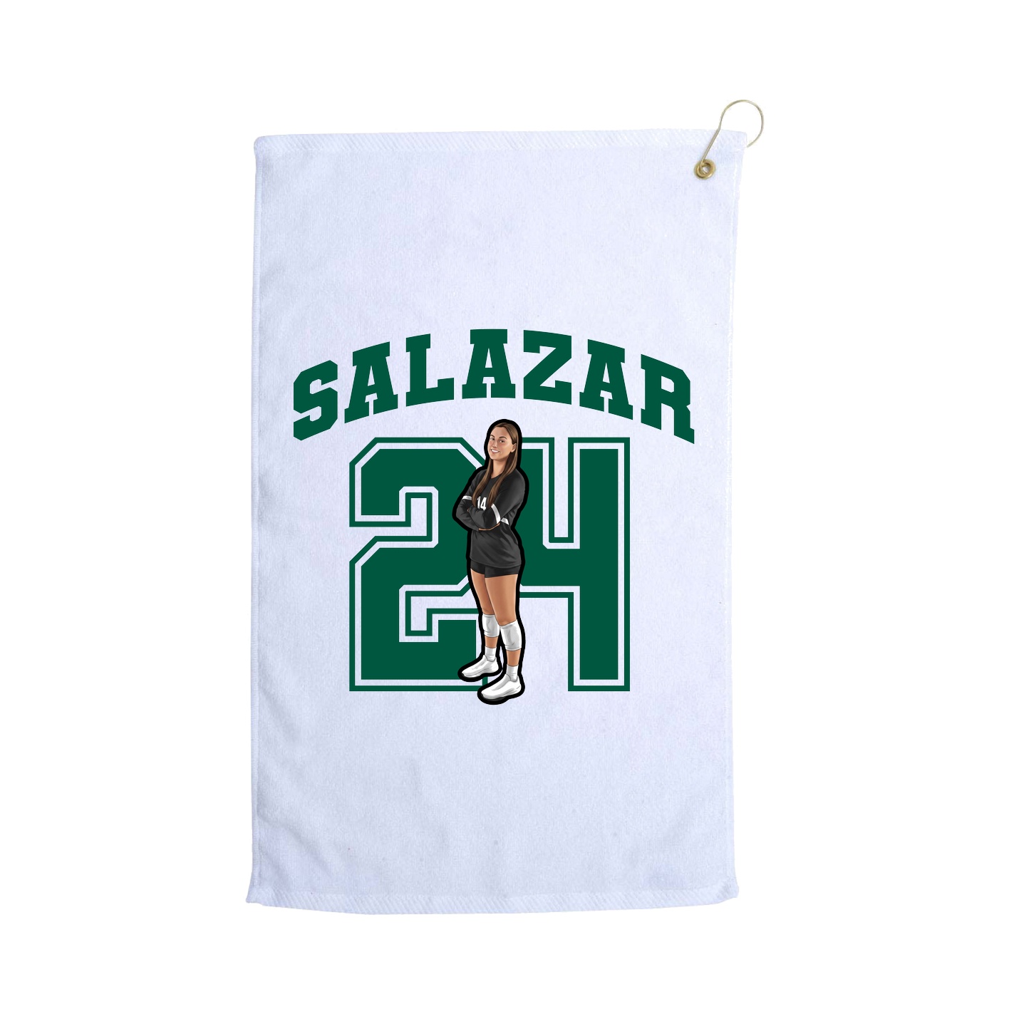 Golf Towel — Number in White