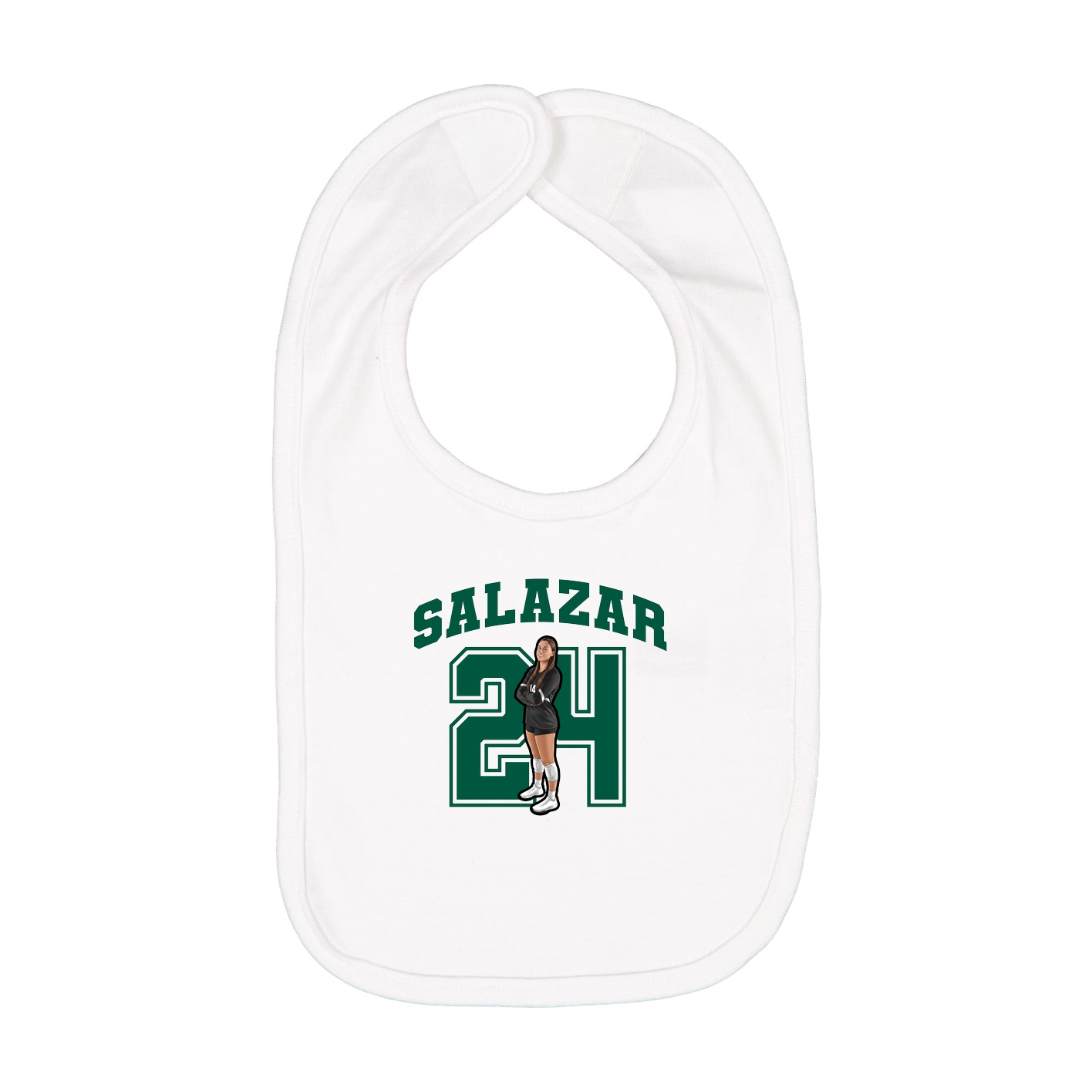 Infant Bib — Number in White