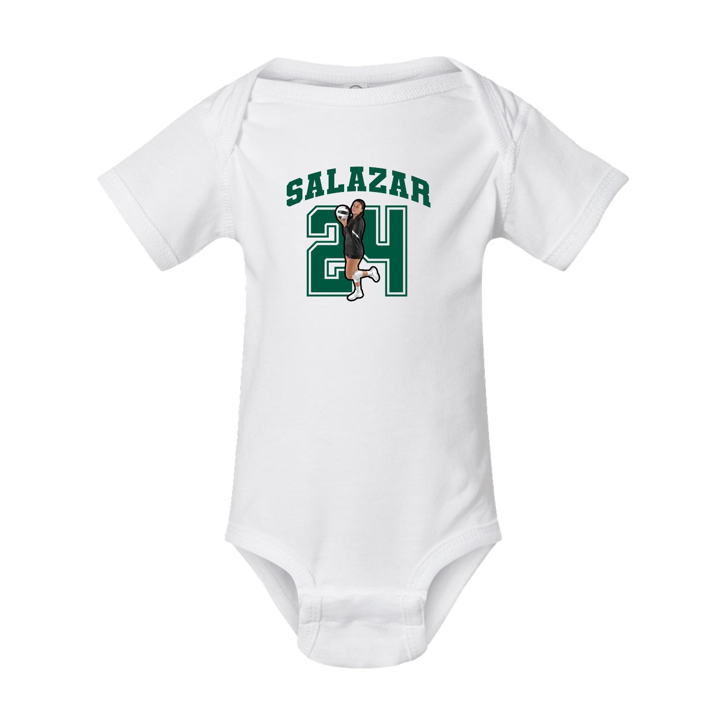 Baby Onesie — Number in White