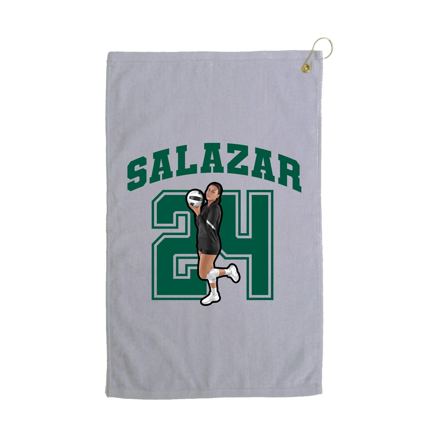 Golf Towel — Number in Grey