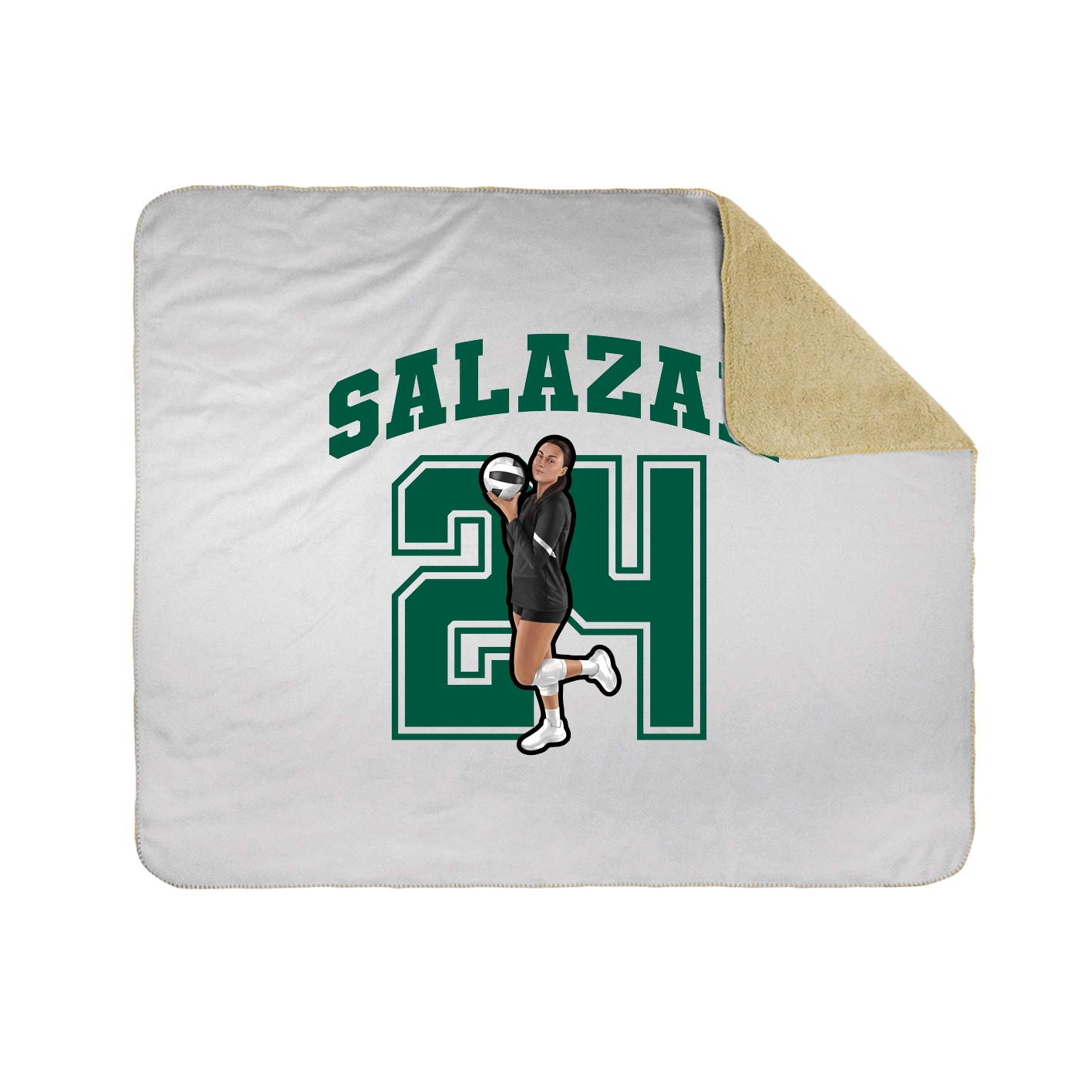 Throw Blanket — Number in White