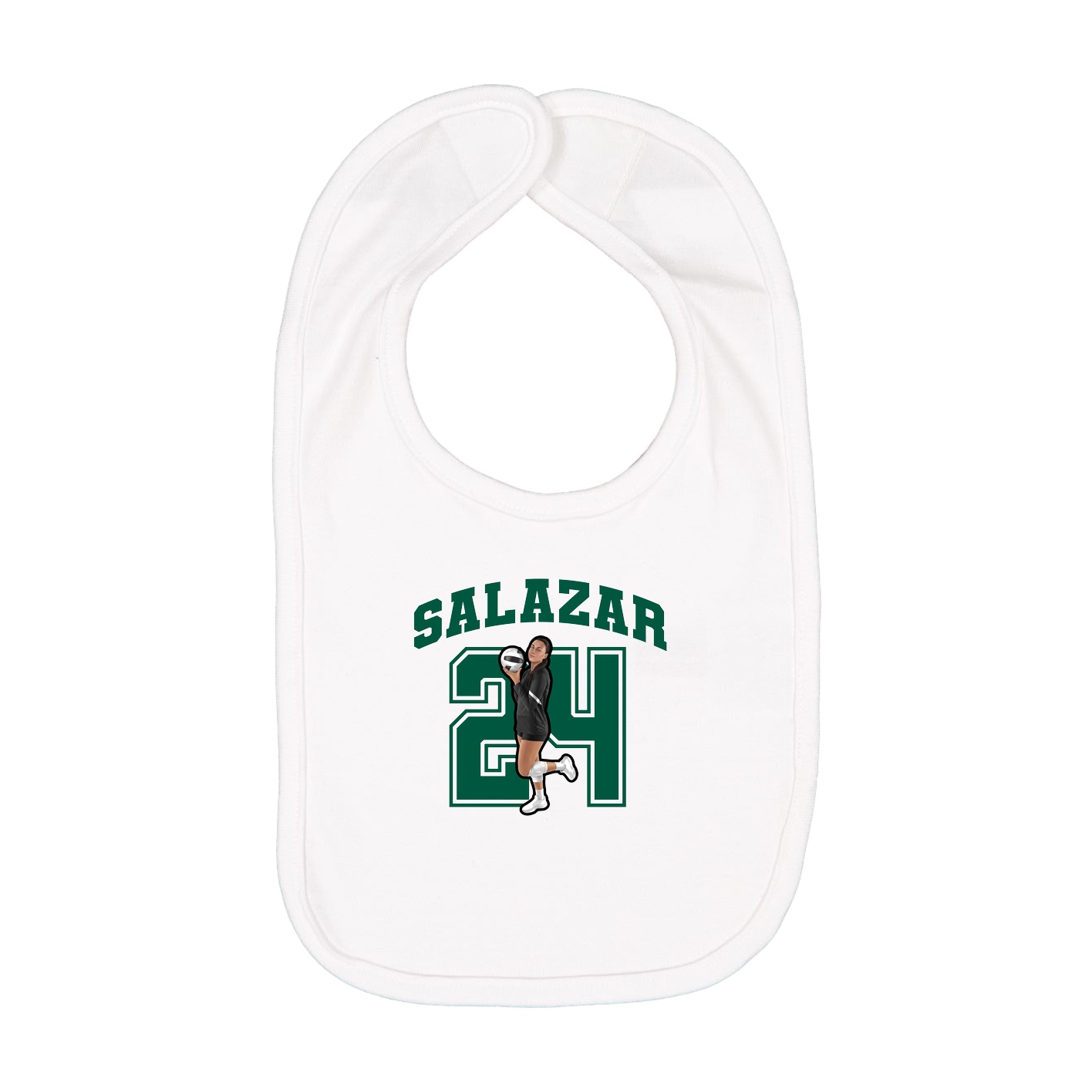Infant Bib — Number in White