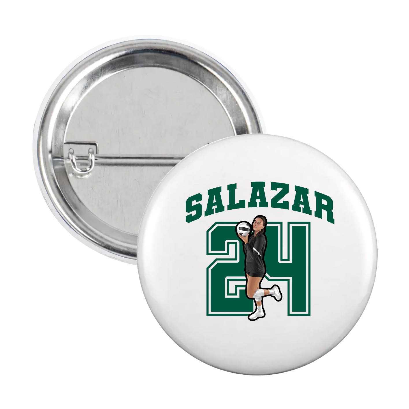 Game Day Button — Number in White