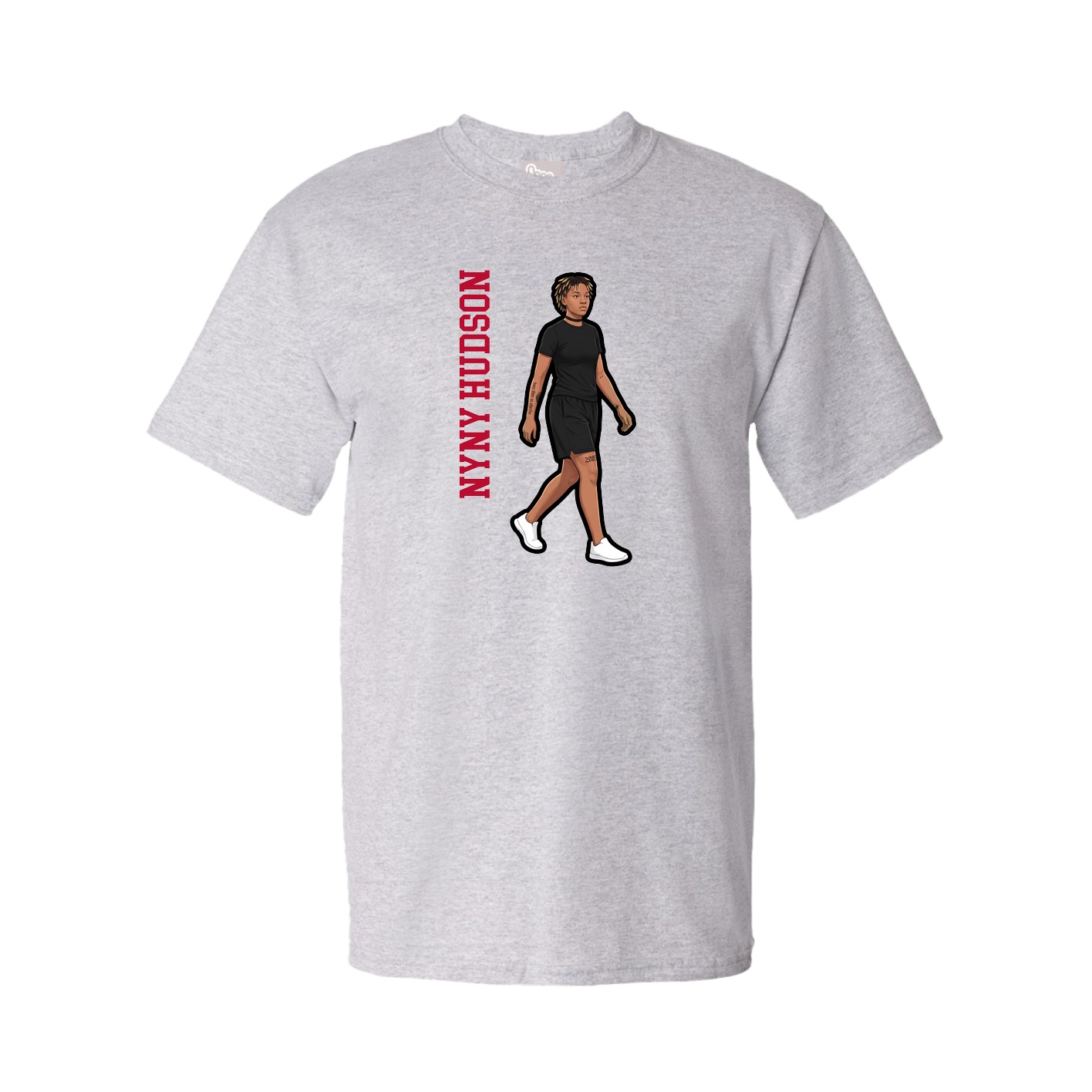 Tee — Name Vertical in Grey