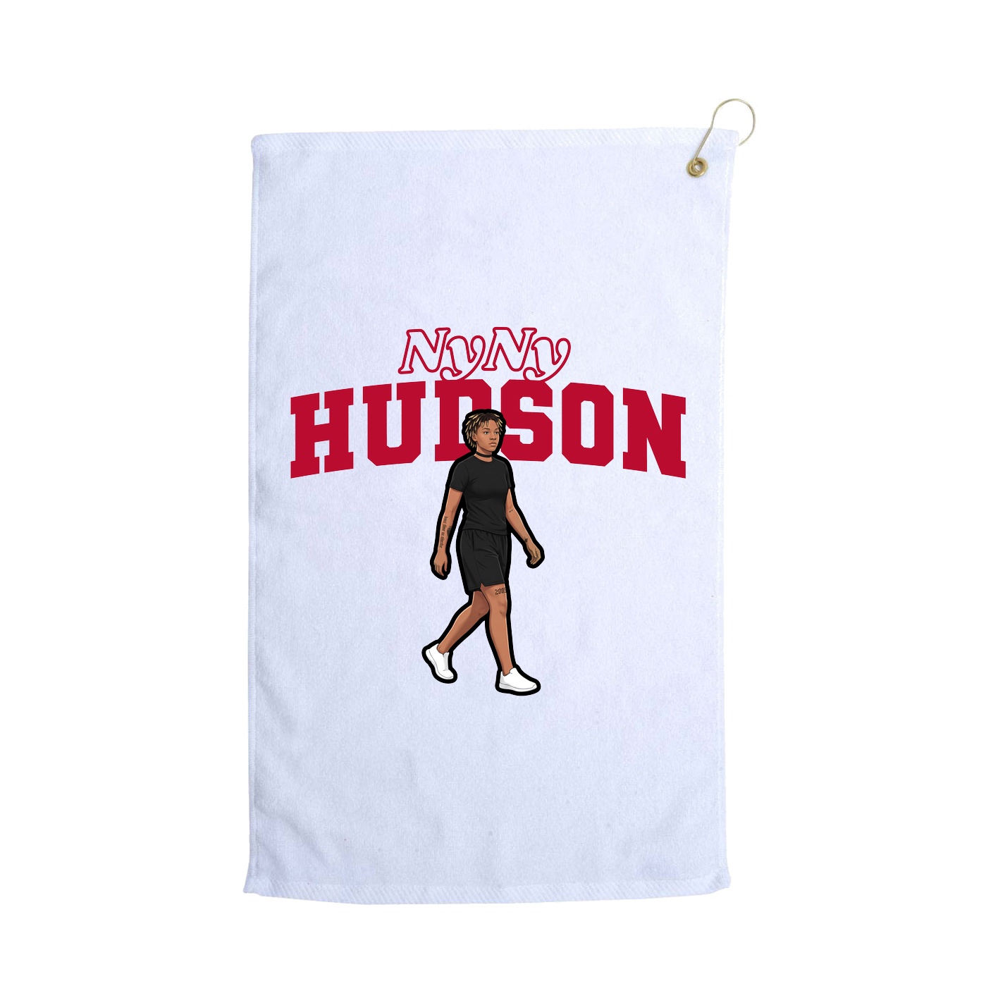 Golf Towel — Name Arch in White