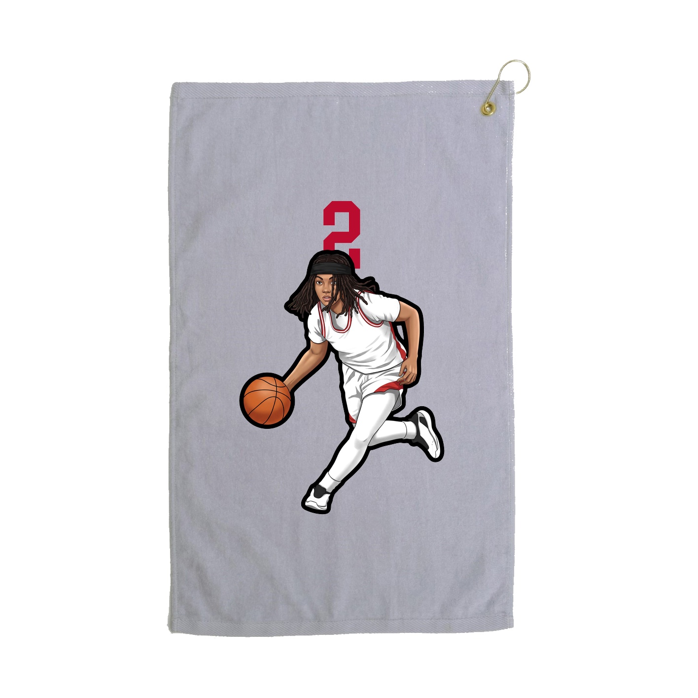 Golf Towel — Number Top in Grey