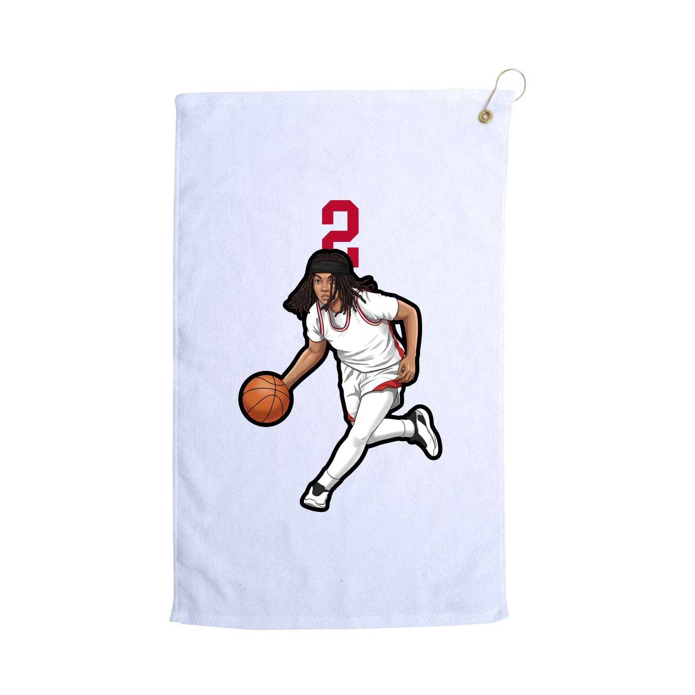 Golf Towel — Number Top in White