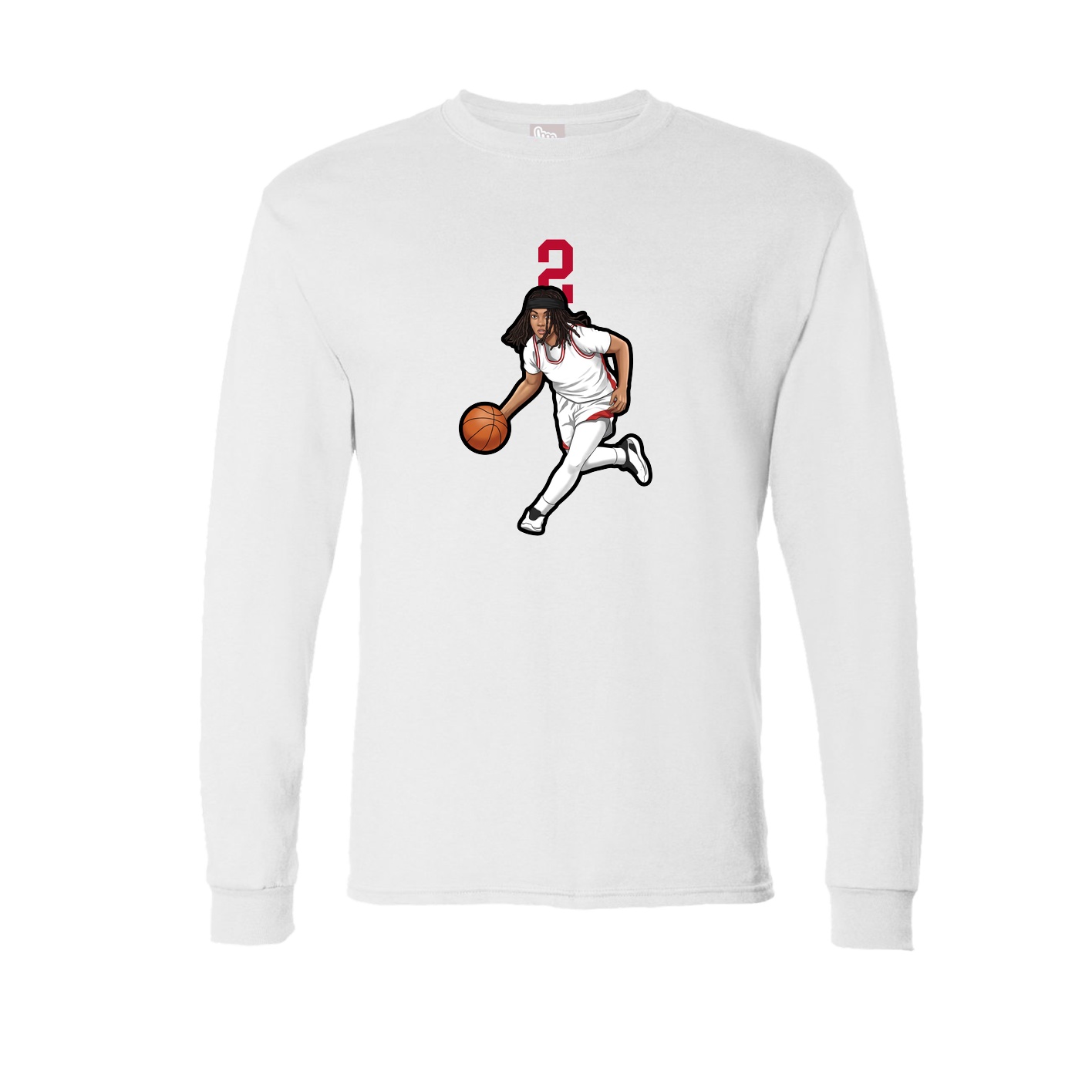 Long Sleeve Tee — Number Top in White