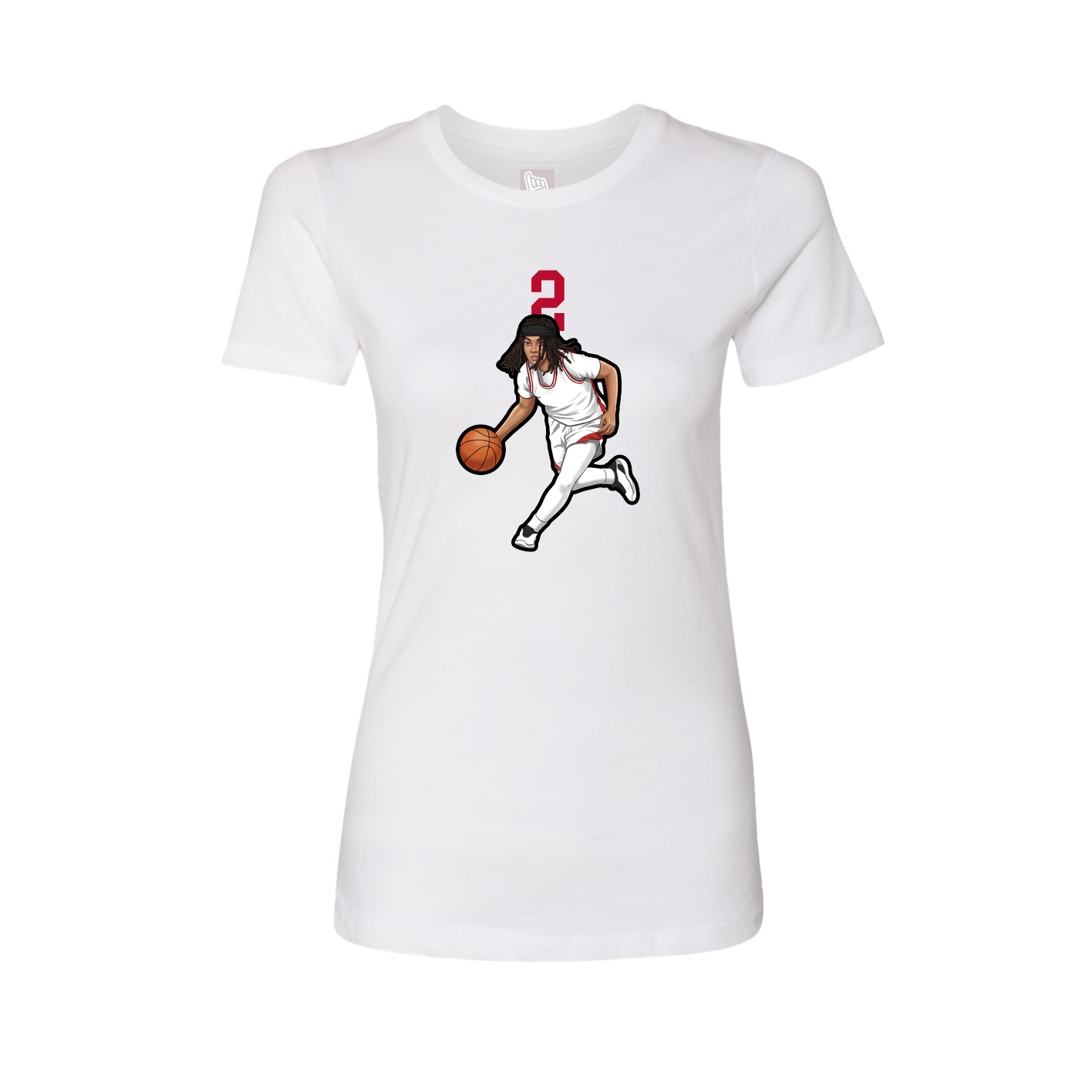 Fitted Women's Tee — Number Top in White