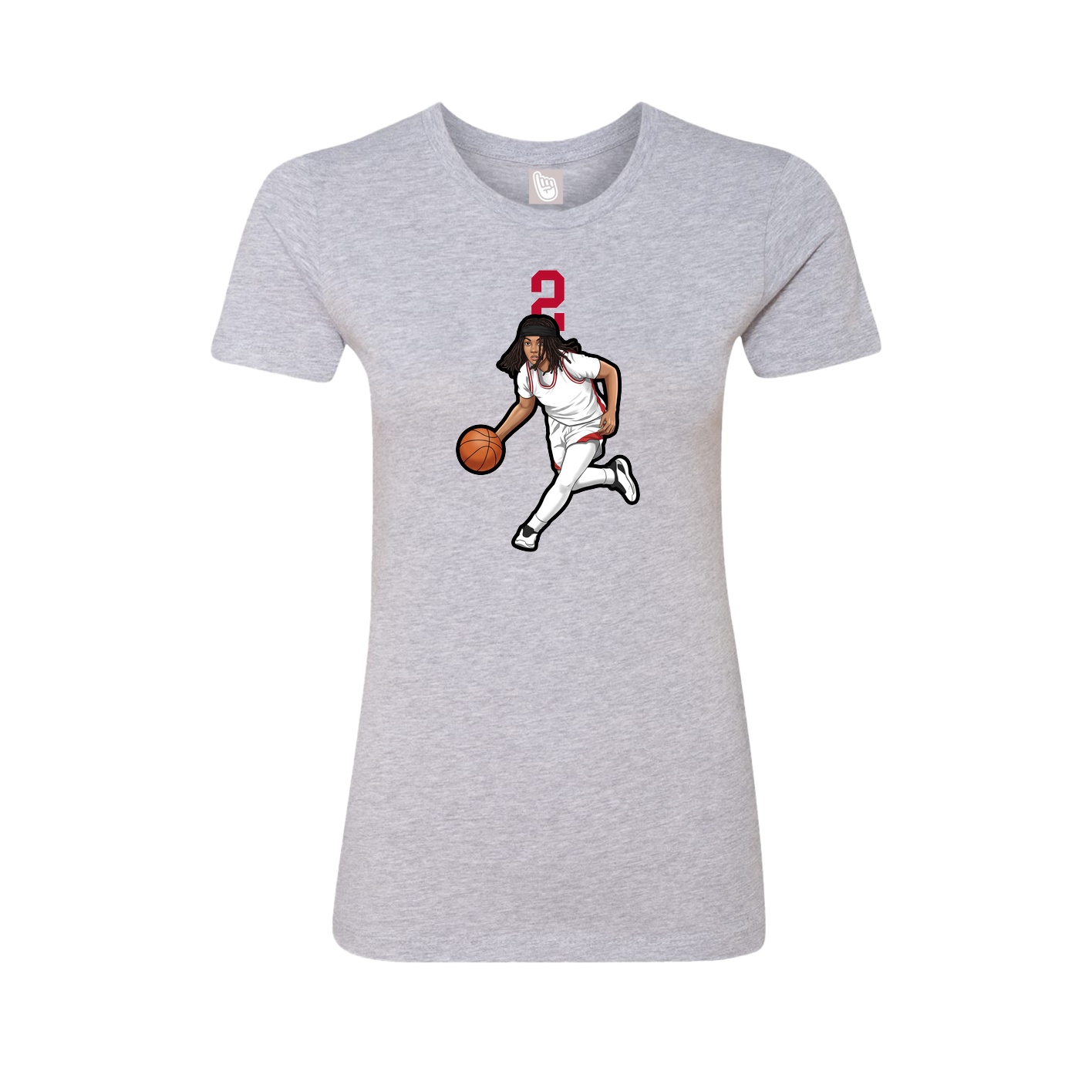 Fitted Women's Tee — Number Top in Grey