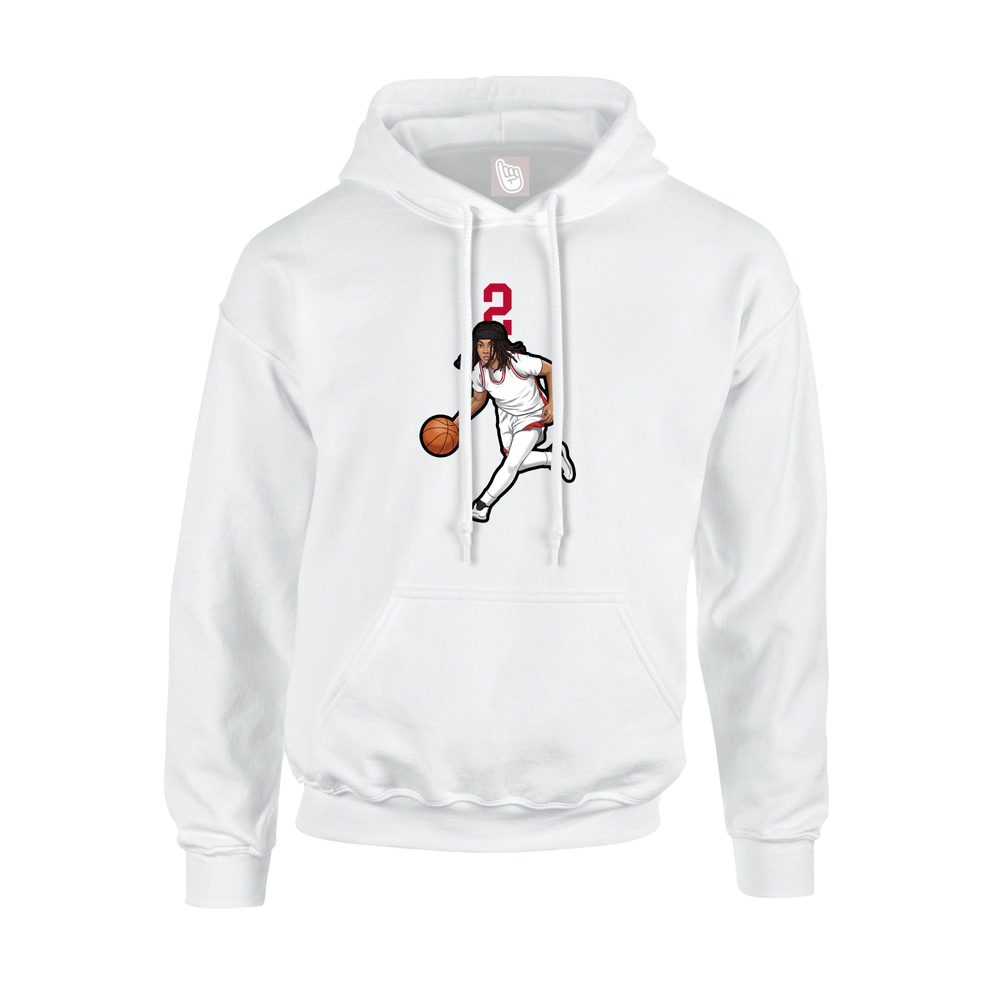 Hoodie — Number Top in White