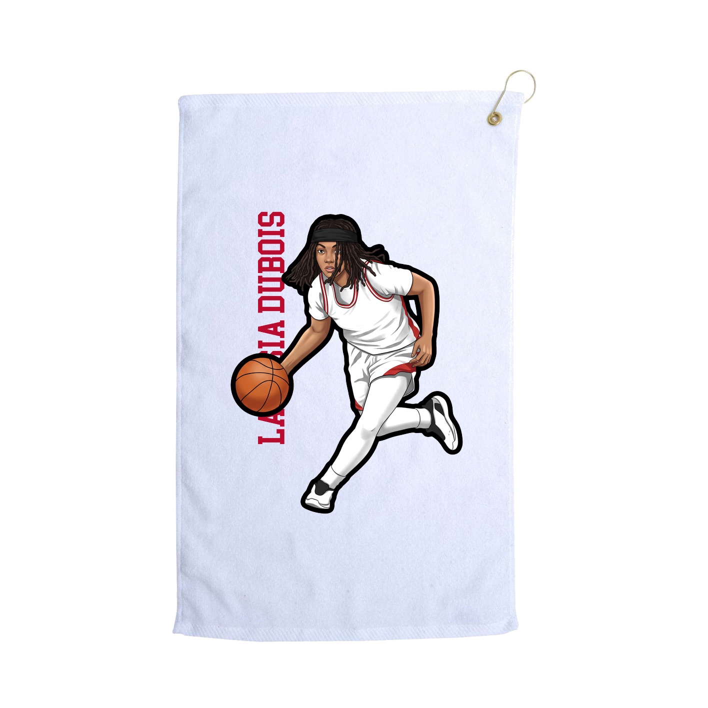 Golf Towel — Name Vertical in White