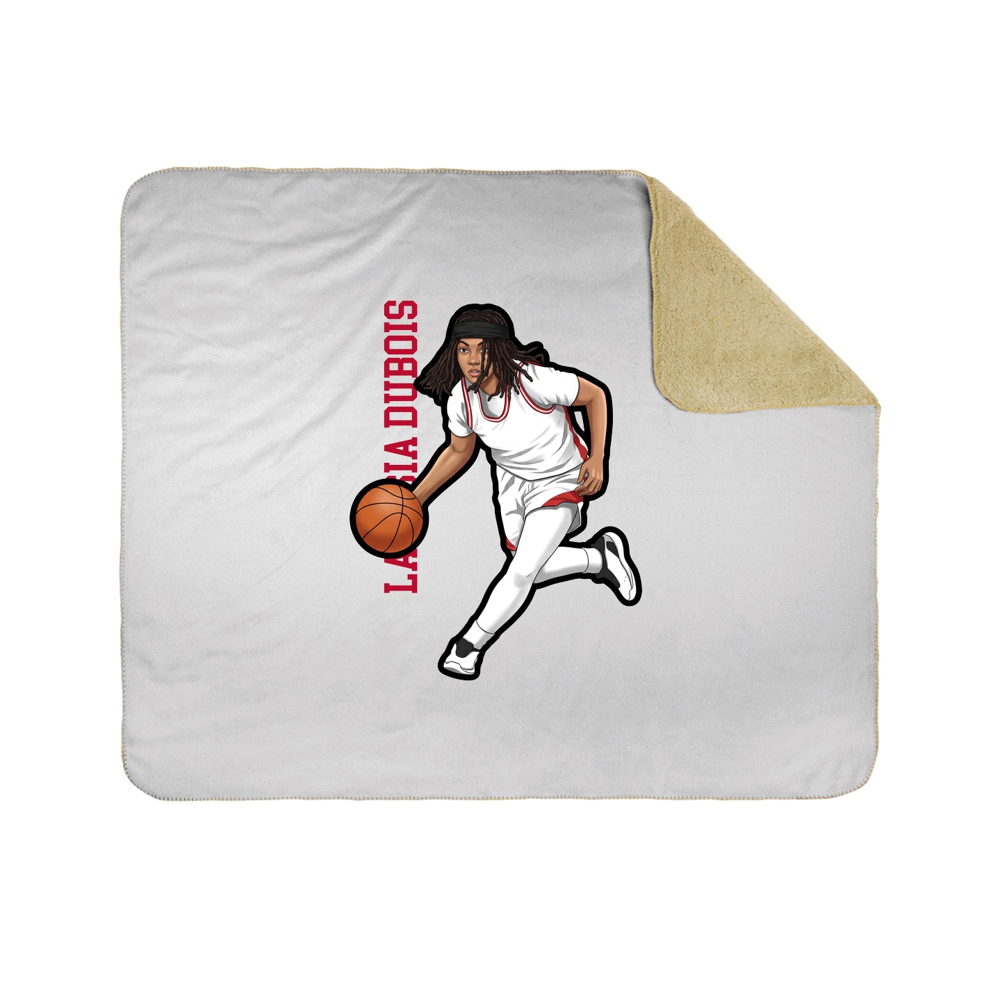 Throw Blanket — Name Vertical in White