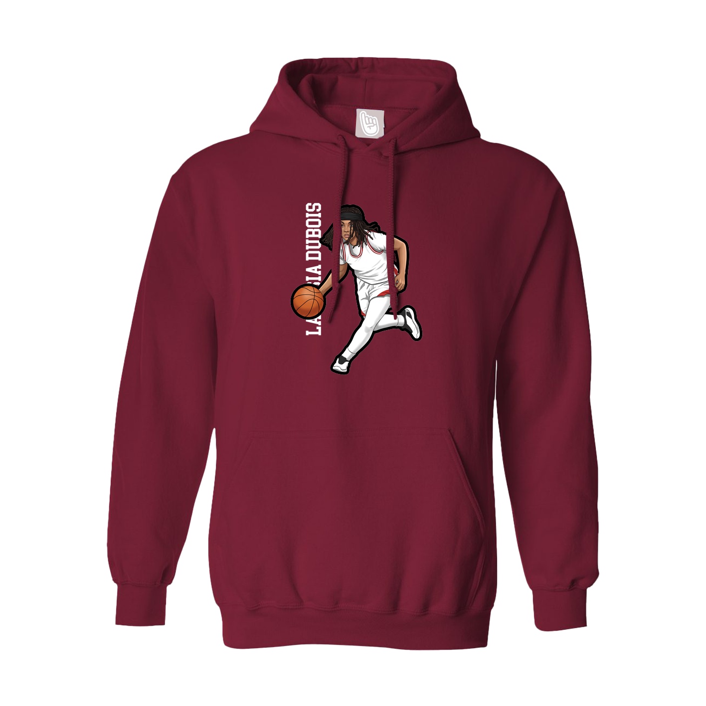 Hoodie — Name Vertical in Cardinal