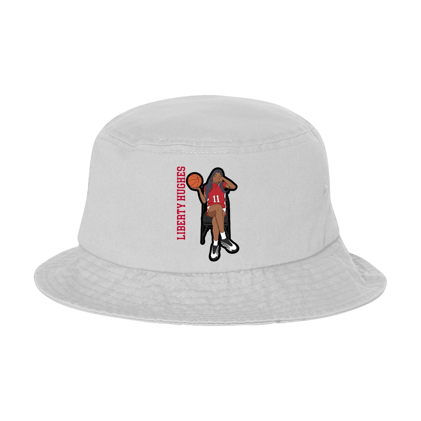 Bucket Cap — Name Vertical in White