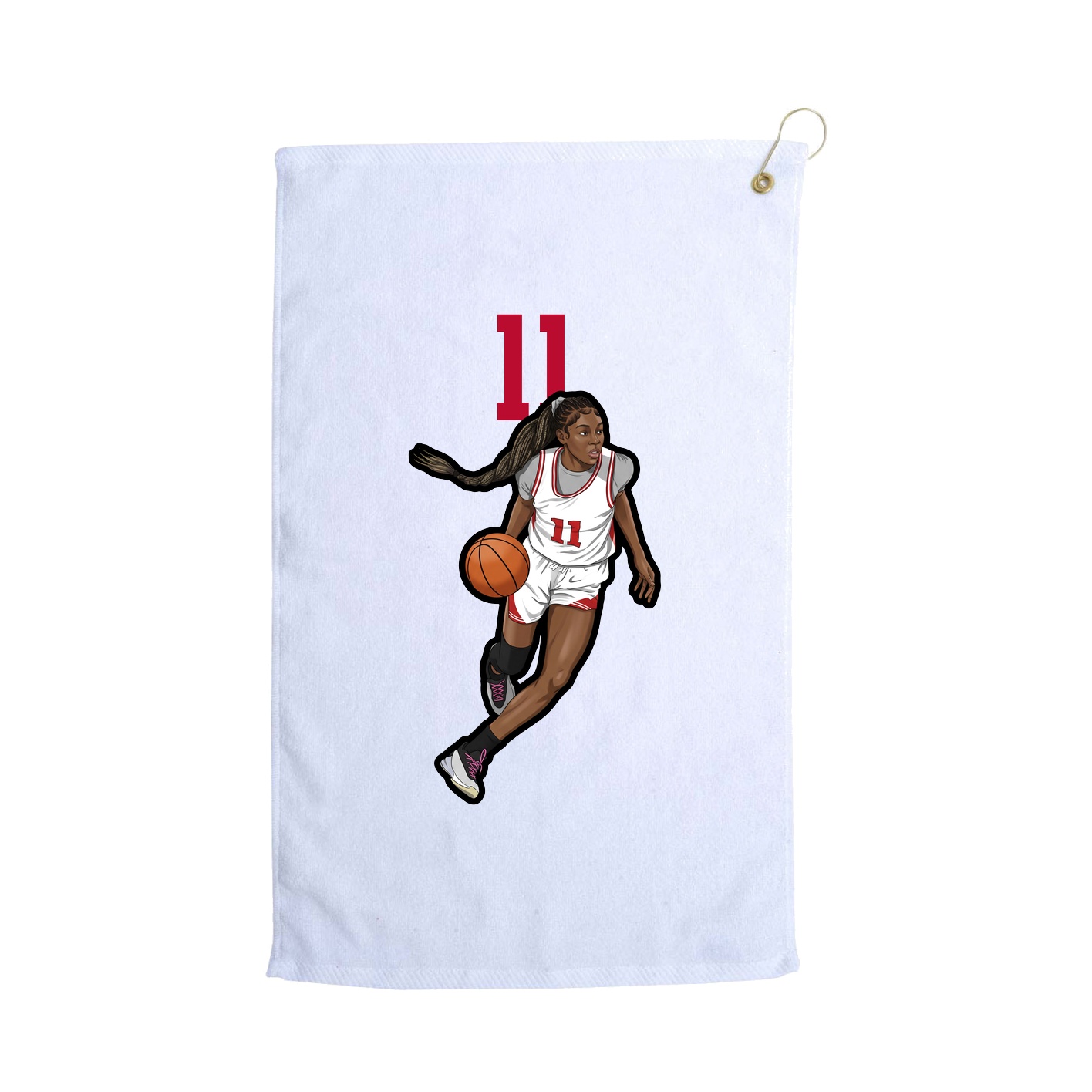 Golf Towel — Number Top in White