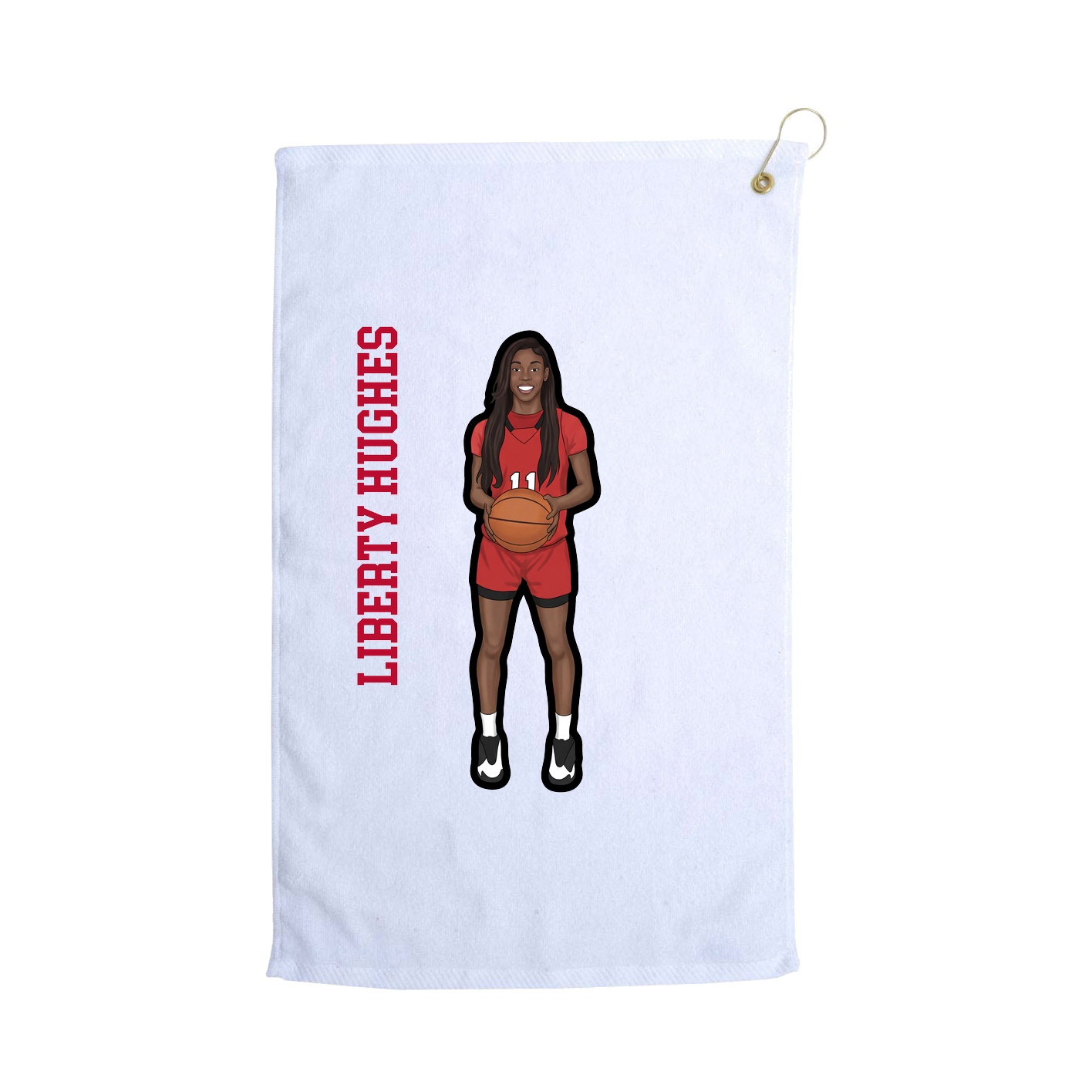 Golf Towel — Name Vertical in White