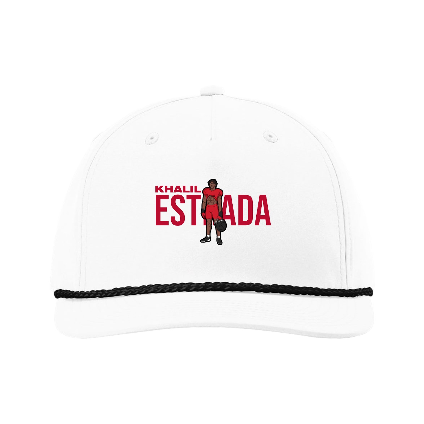 Five-Panel Classic Rope Cap — Player Name in White