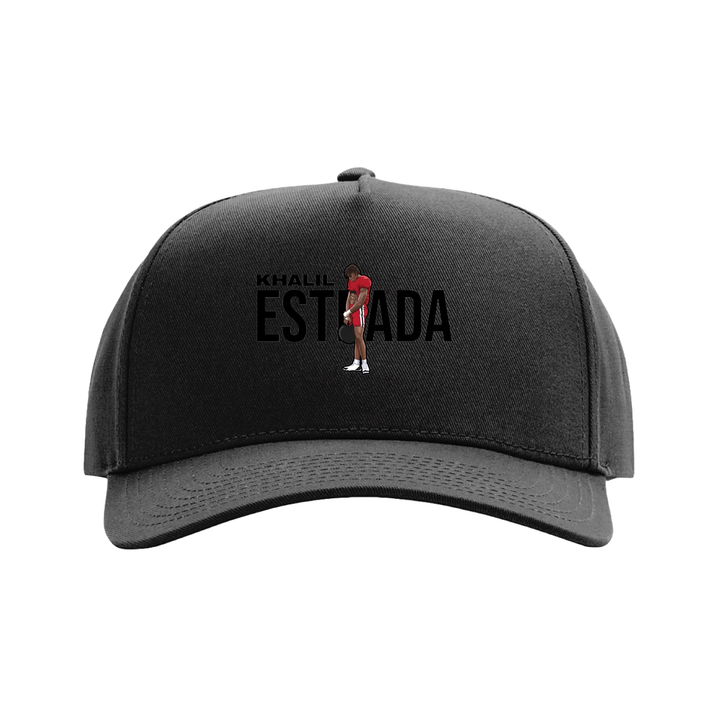 Full Fabric Five-Panel Champ Cap — Player Name in Black