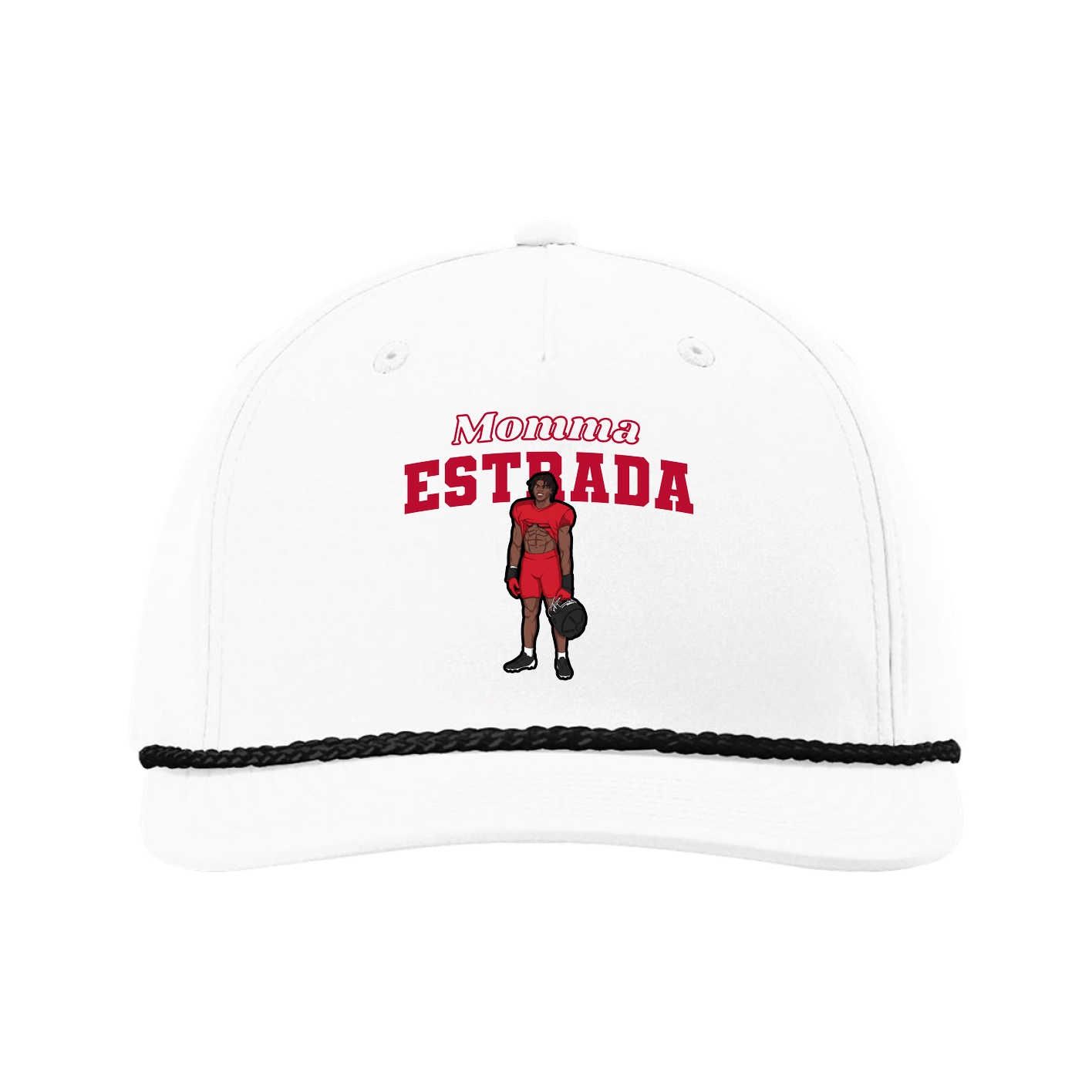 Five-Panel Classic Rope Cap — Mothers Day Block in White